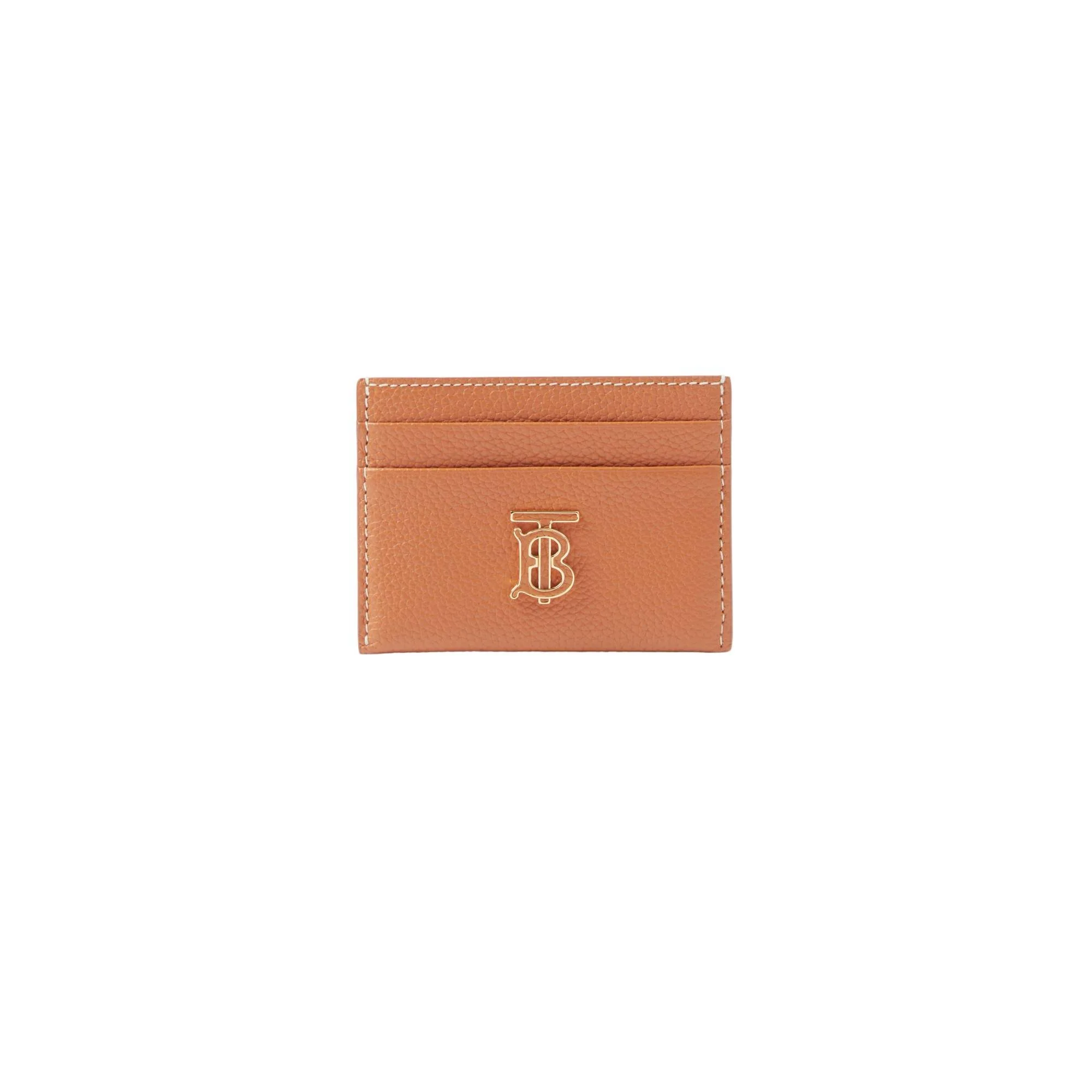 Grainy Leather TB Card Case - Warm Russet Brown