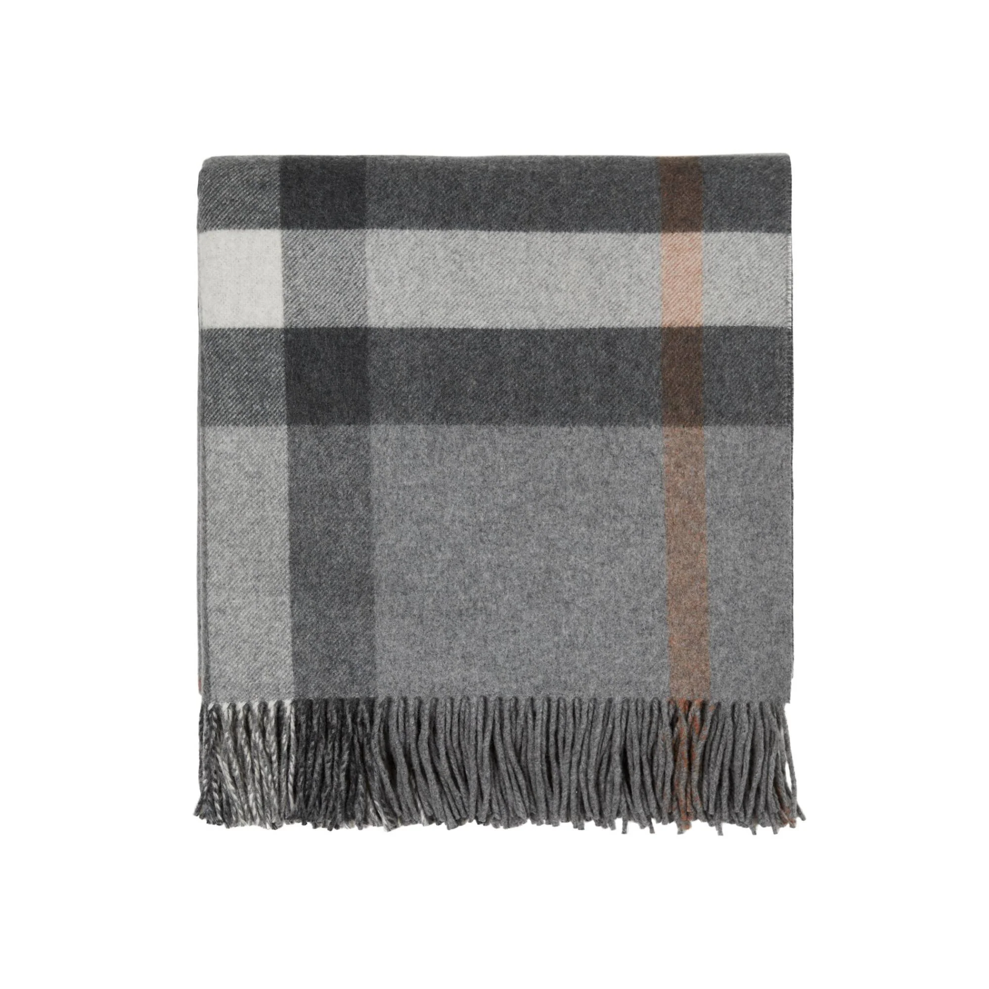 Exaggerated Check Cashmere Blanket - Grey