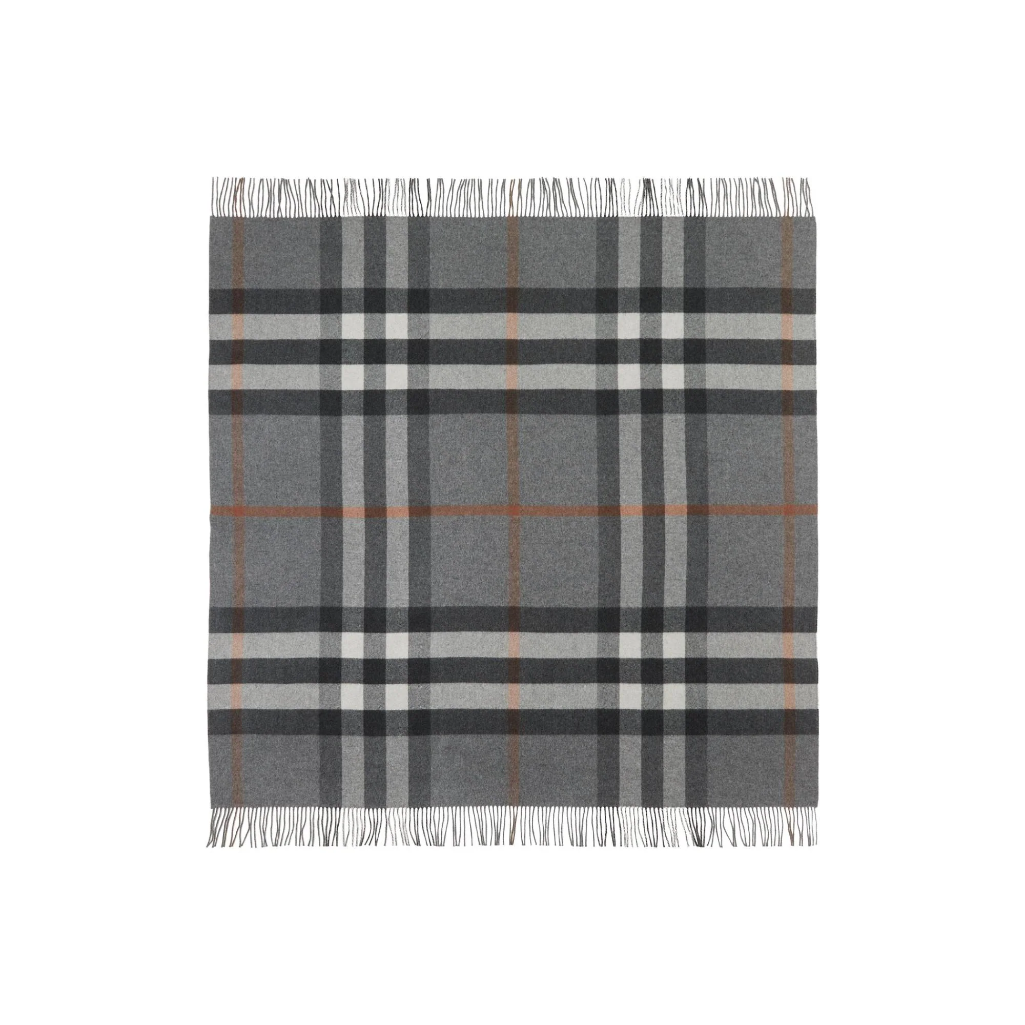 Exaggerated Check Cashmere Blanket - Grey - Image 2