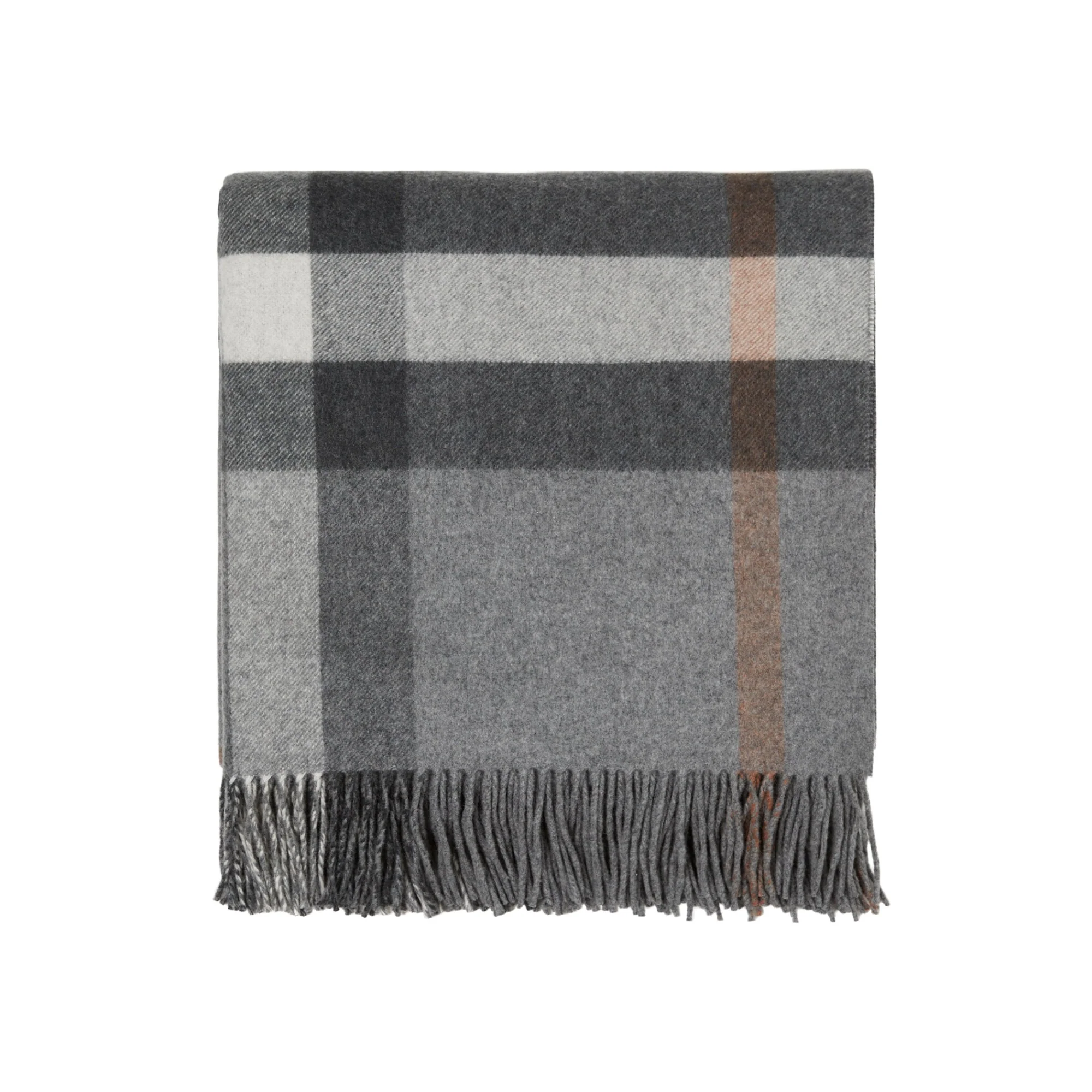 Exaggerated Check Cashmere Blanket - Grey
