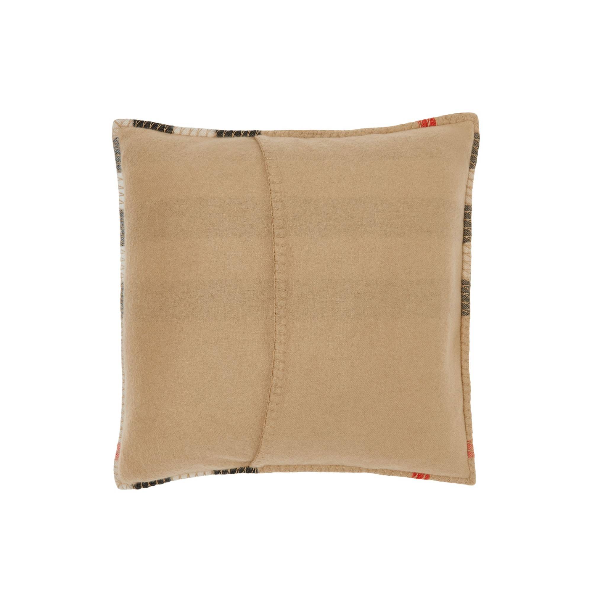 Exaggerated Check Cashmere Cushion Cover - Archive Beige - Image 4