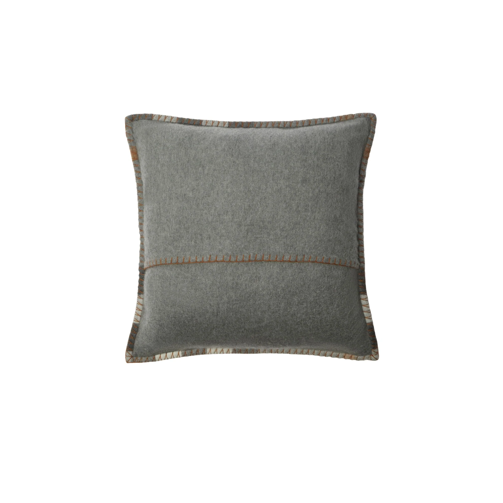 Exaggerated Check Cashmere Cushion Cover - Grey - Image 2