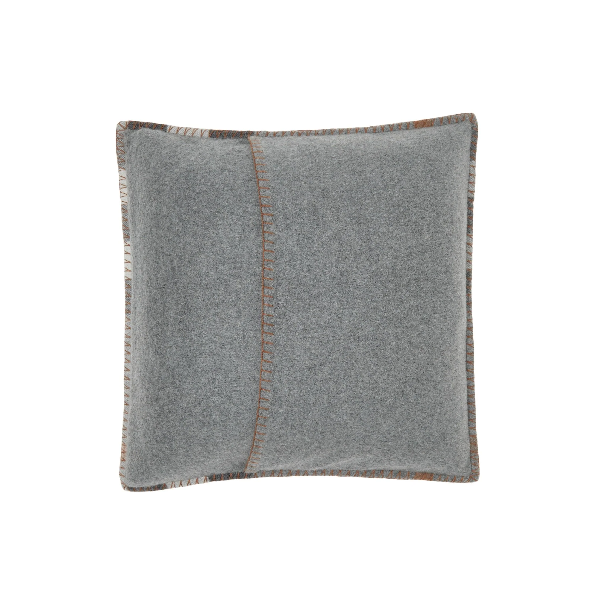 Exaggerated Check Cashmere Cushion Cover - Grey - Image 3