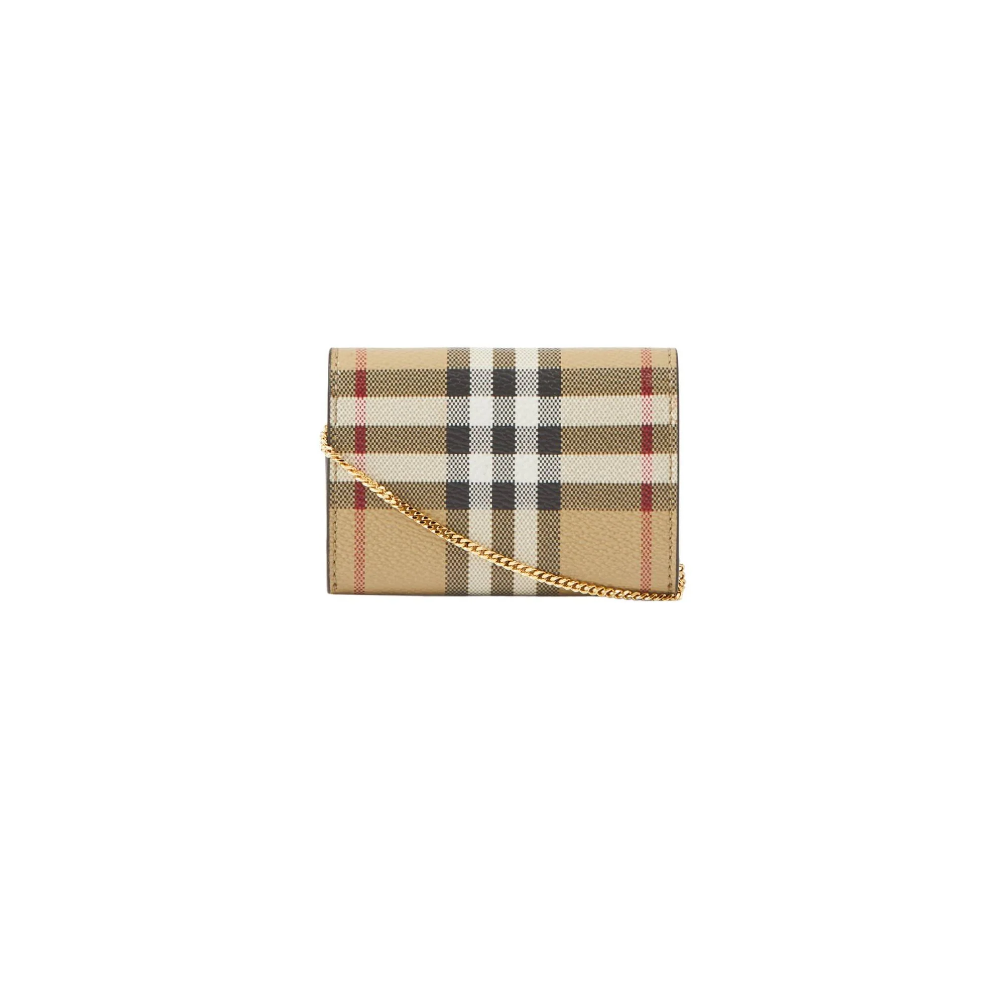 Check Card Case with Detachable Chain Strap - A.B Vintage Check - Image 3