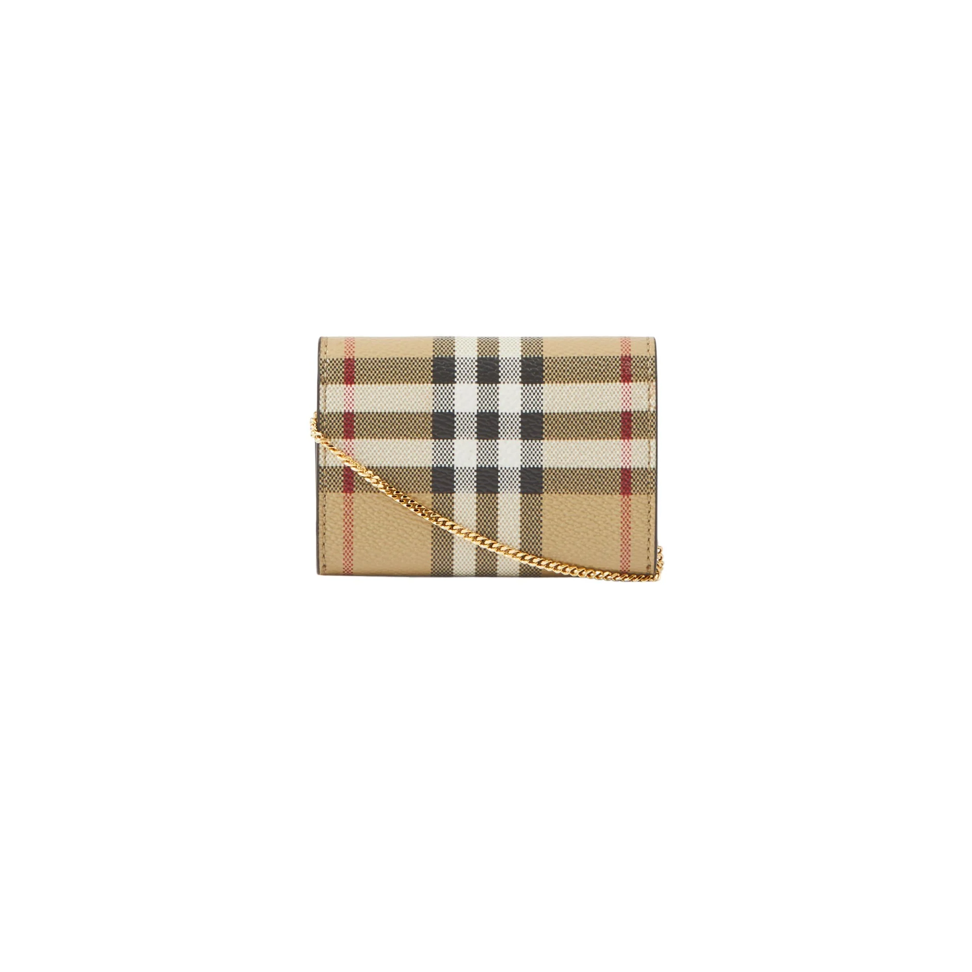 Check Card Case with Detachable Chain Strap - A.B Vintage Check - Image 3