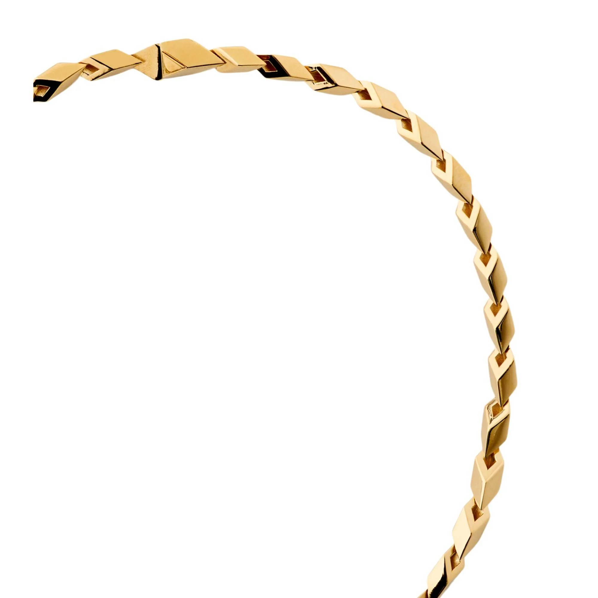 Hollow Cuban Chain Necklace - Gold - Image 2