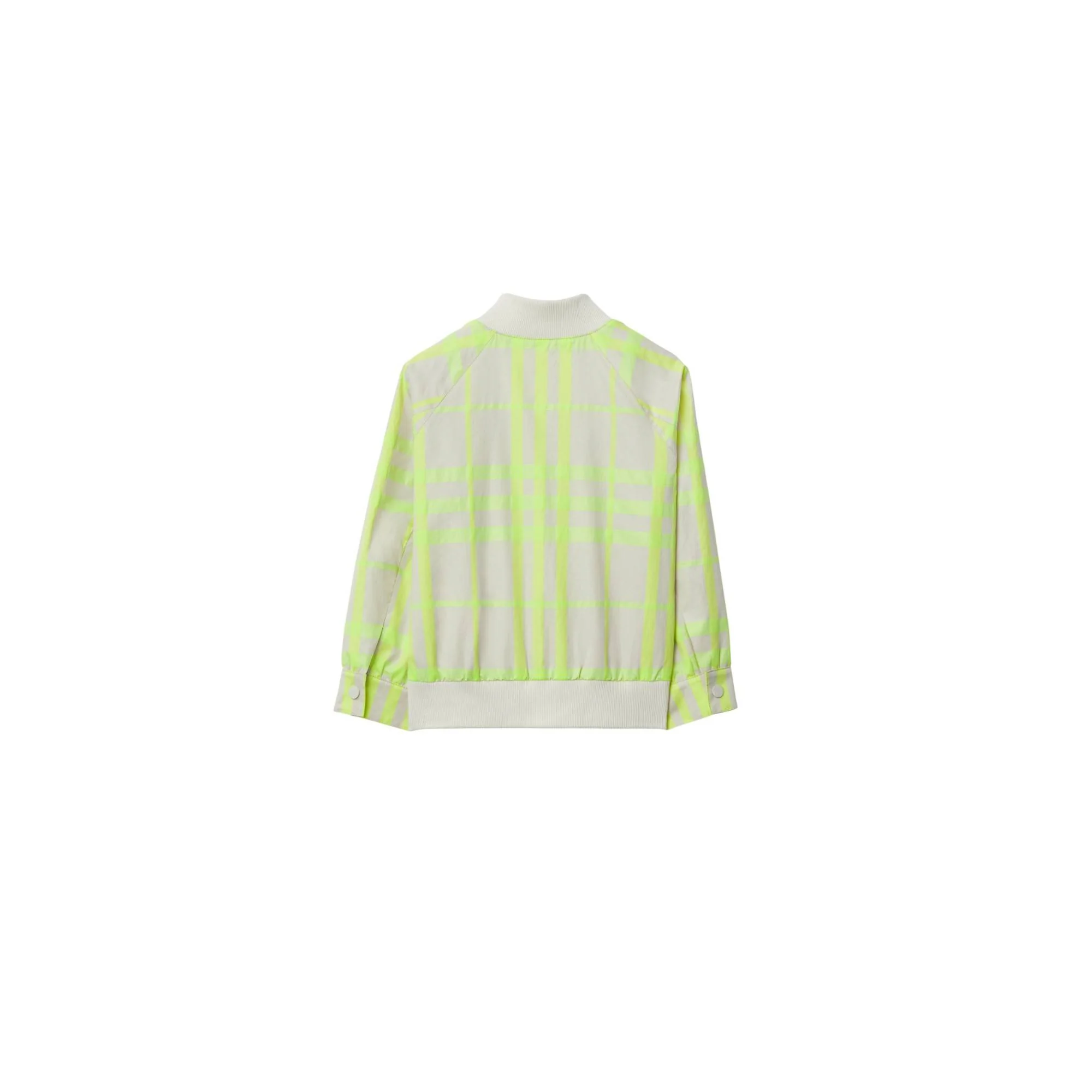 Check Cotton Blend Bomber Jacket - Vivid Lime IP Check - Image 2