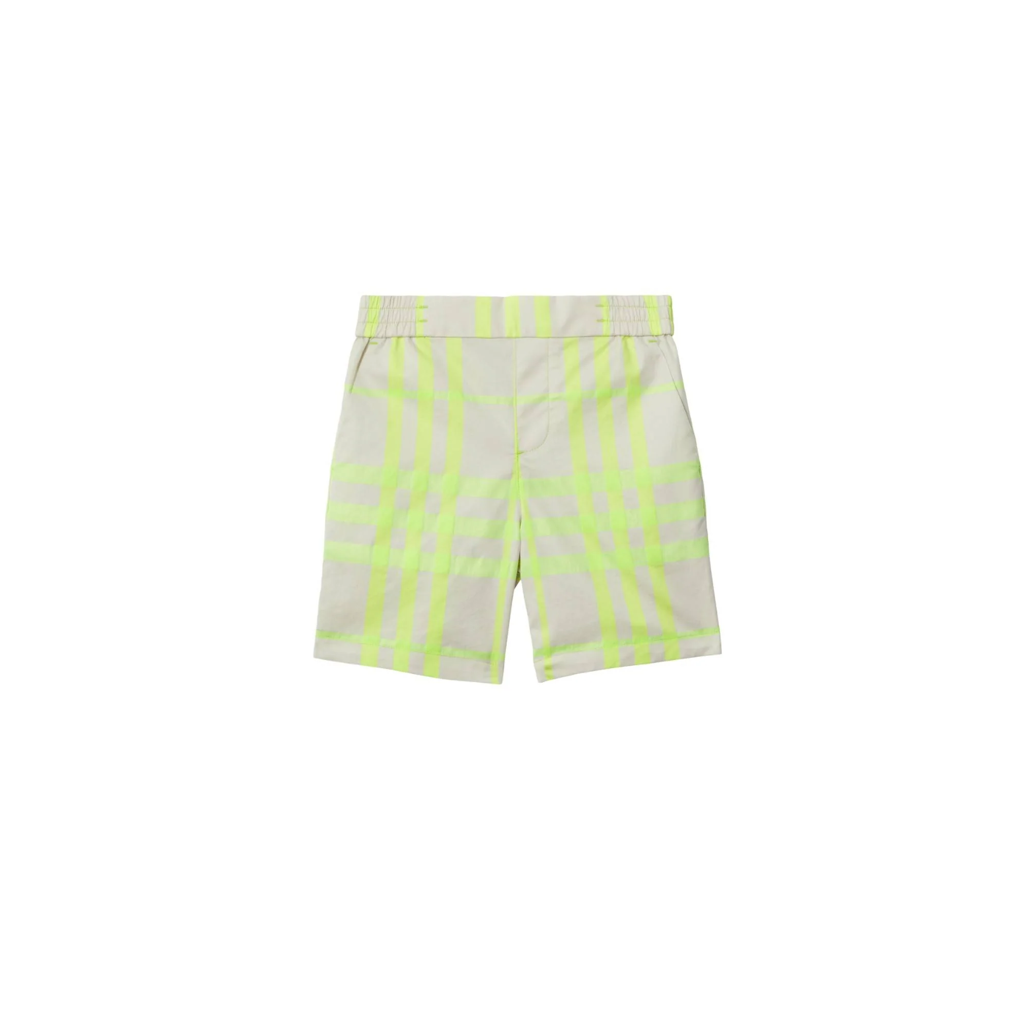 Check Cotton Blend Shorts - Vivid Lime IP Check