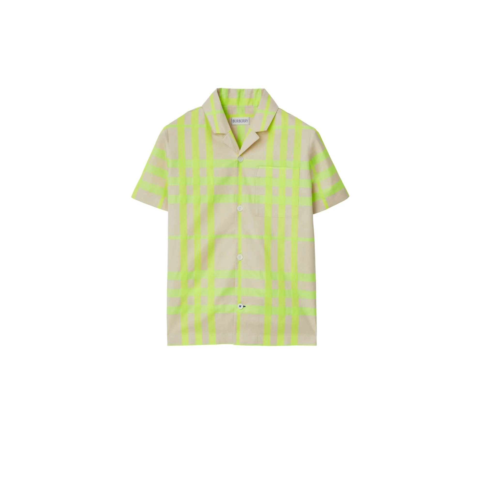 Check Cotton Blend Shirt - Vivid Lime IP Check