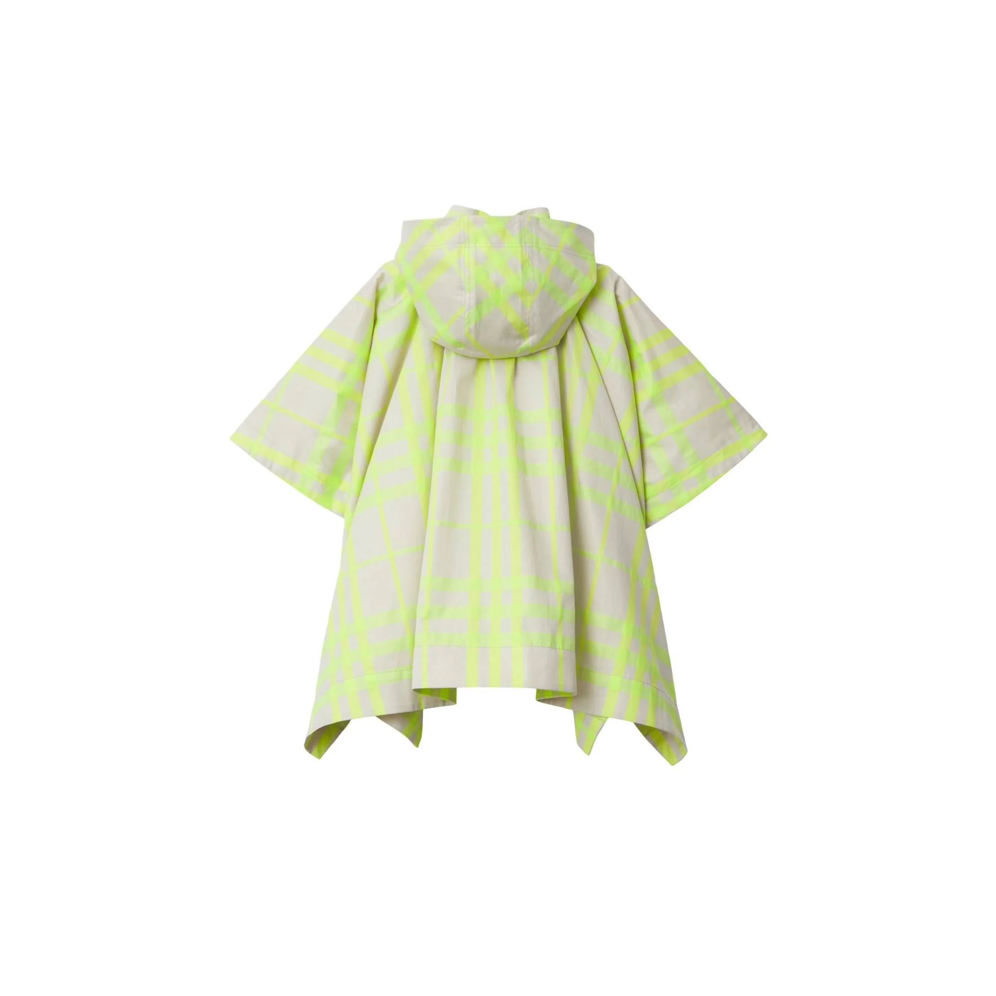Check Cotton Blend Cape - Vivid Lime IP Check - Image 2