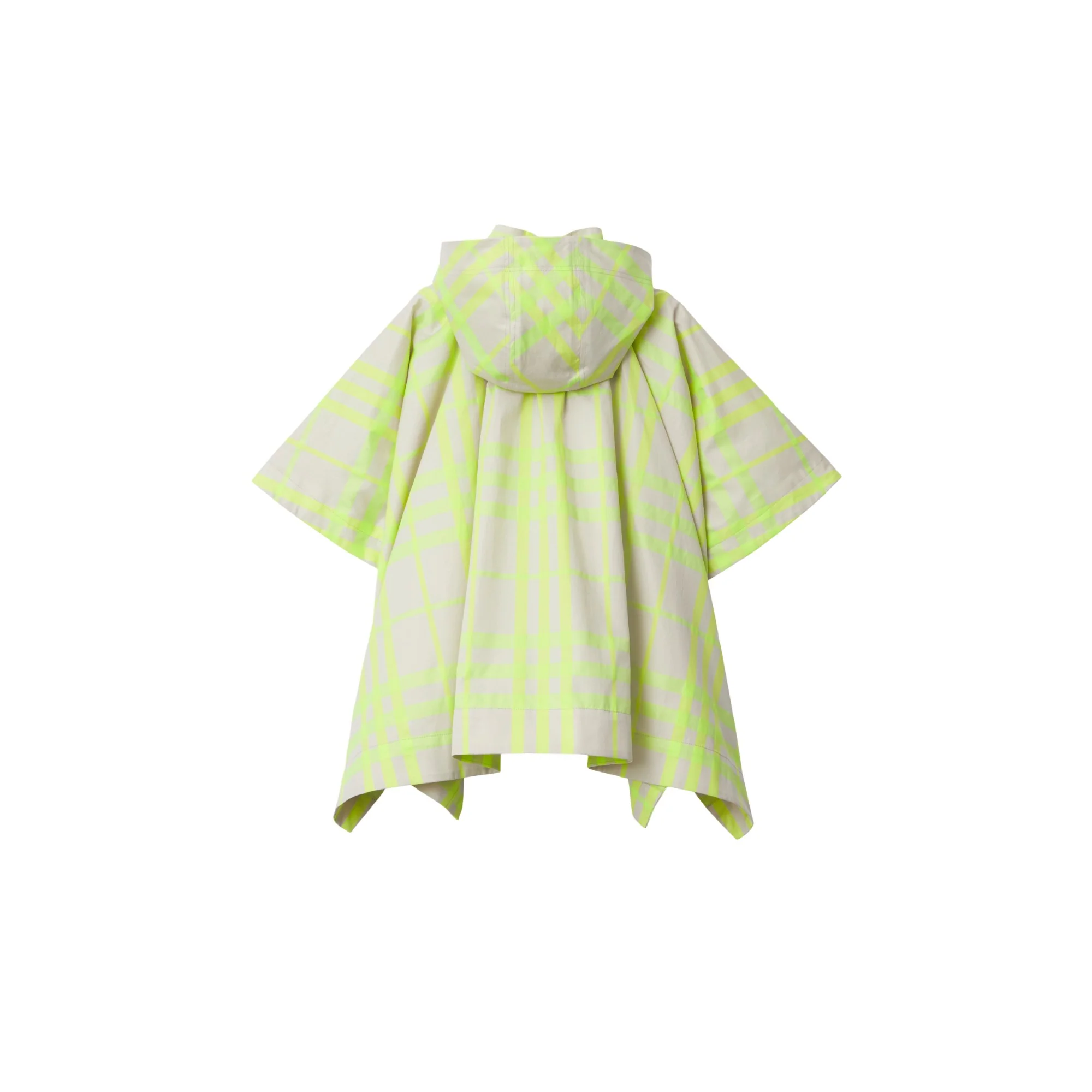 Check Cotton Blend Cape - Vivid Lime IP Check - Image 2