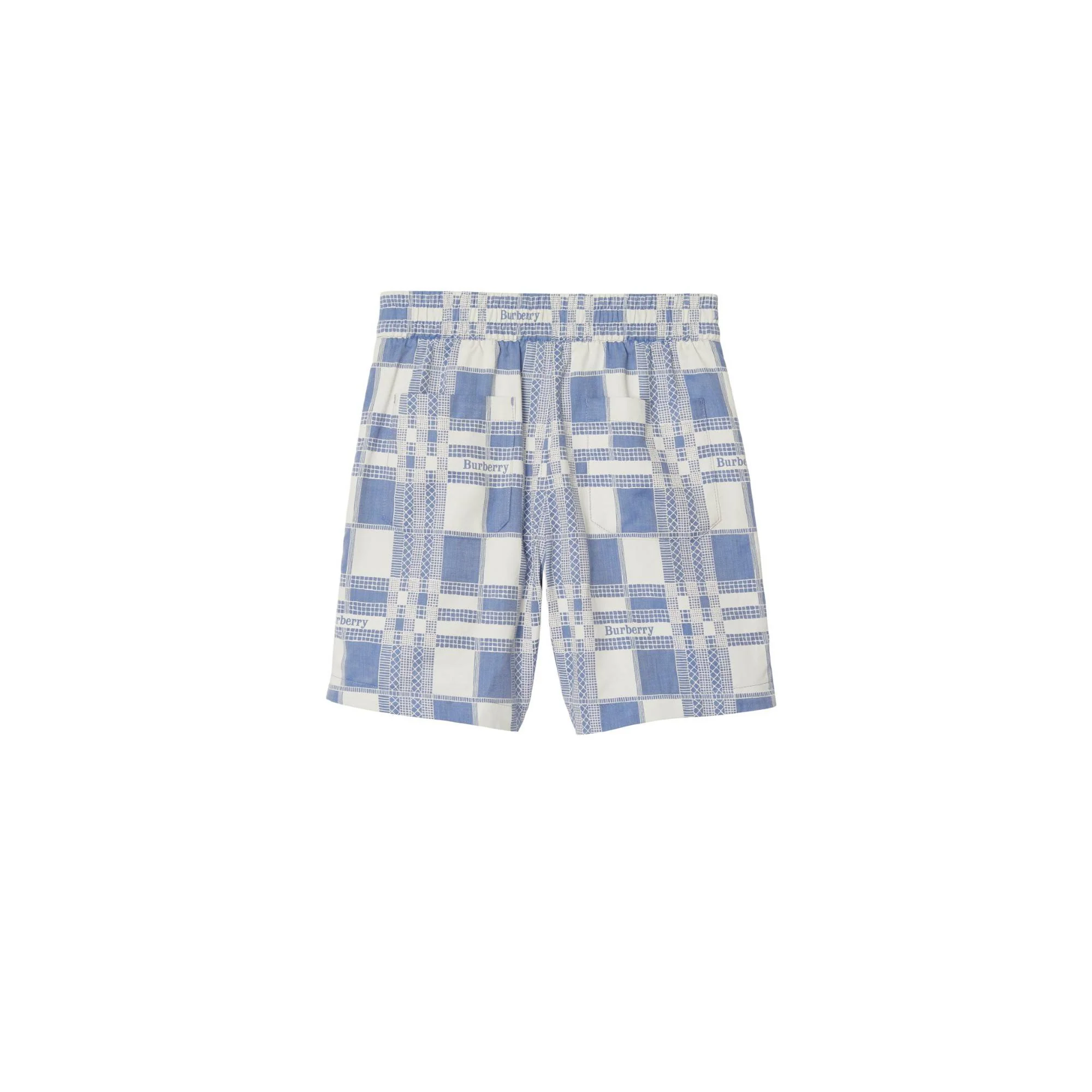 Check Cotton Shorts - Pale Blue IP Pattern - Image 2