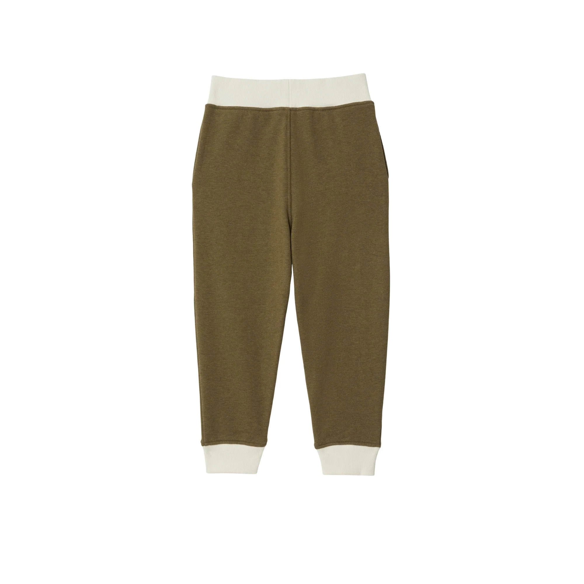 Cotton Track Pants - Dark Khaki Green Mel - Image 2