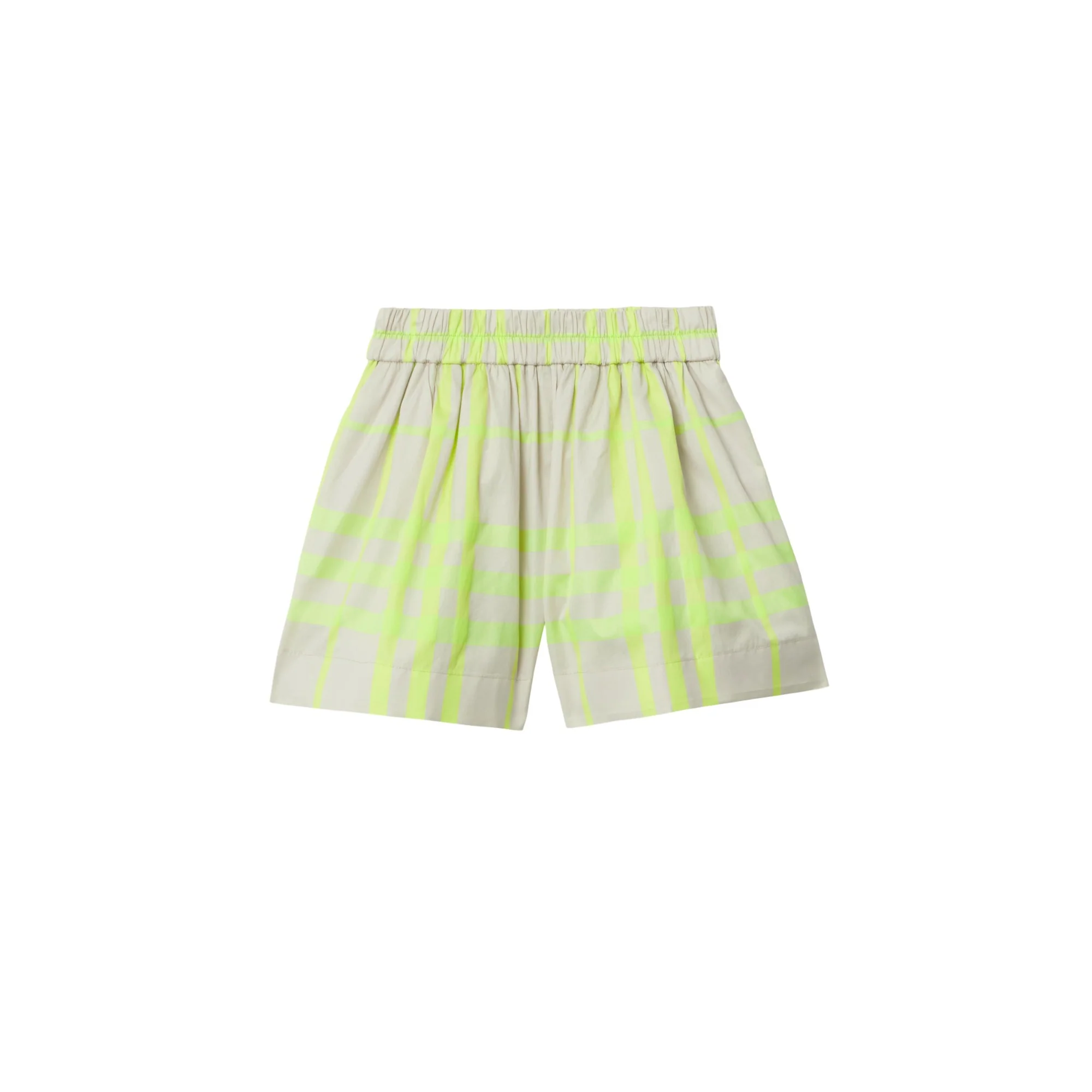 Check Cotton Blend Shorts - Vivid Lime IP Check