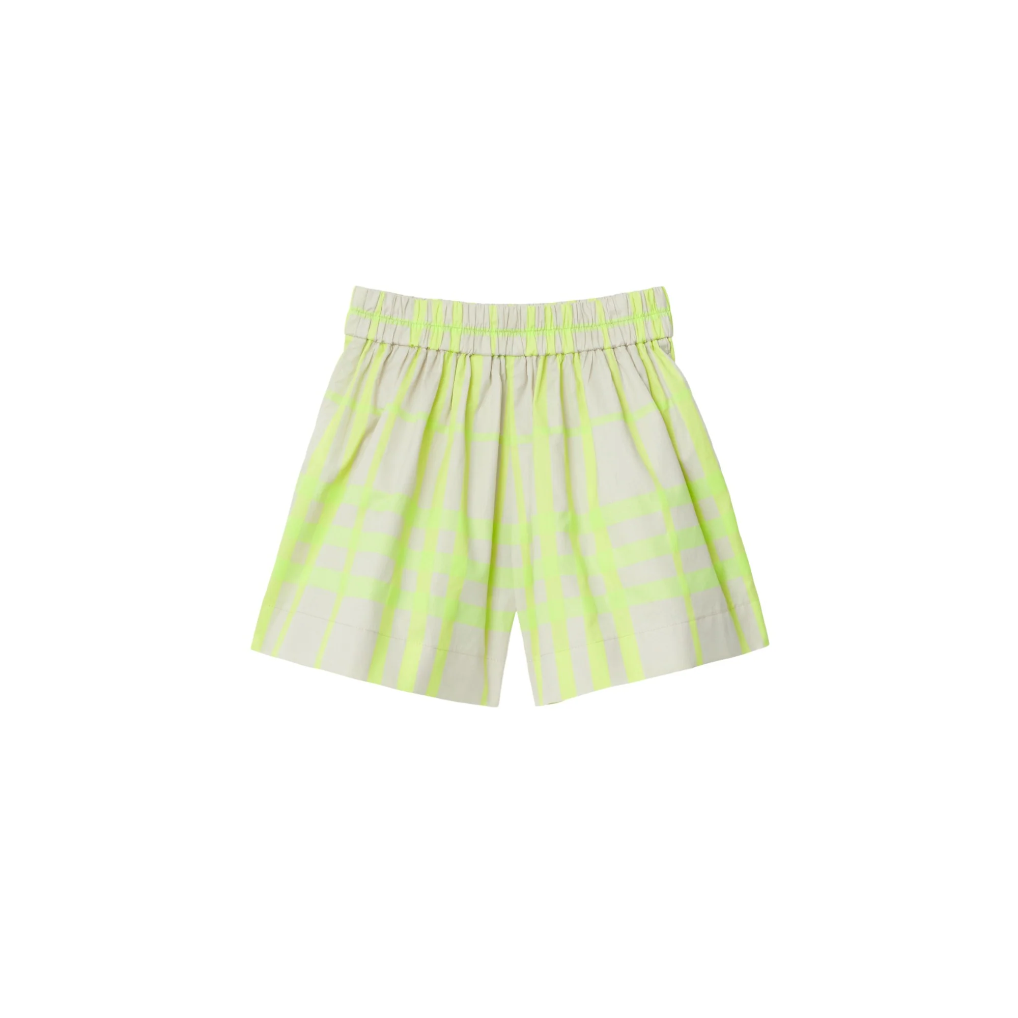 Check Cotton Blend Shorts - Vivid Lime IP Check - Image 2