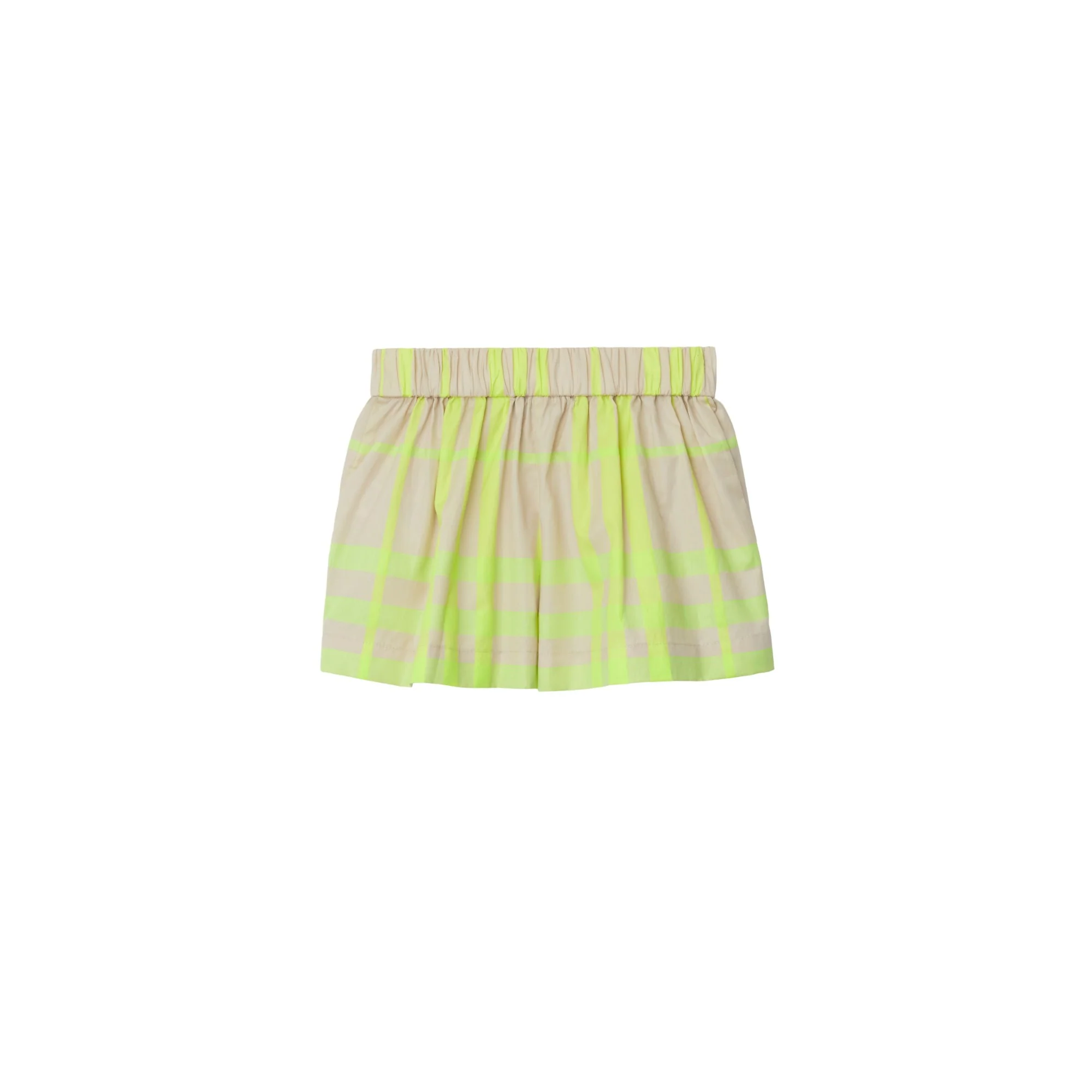 Check Cotton Blend Shorts - Vivid Lime IP Check - Image 2
