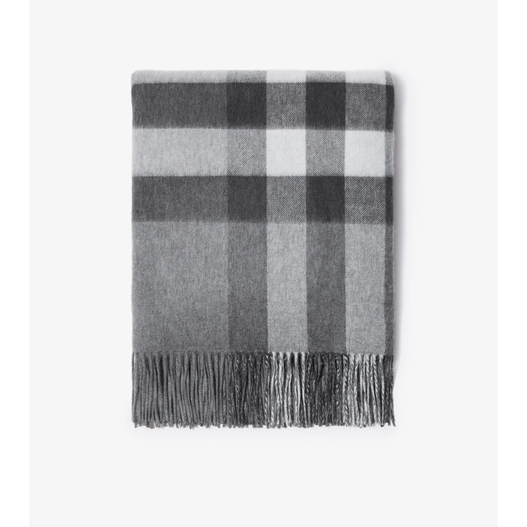 Check Cashmere Blanket - Grey