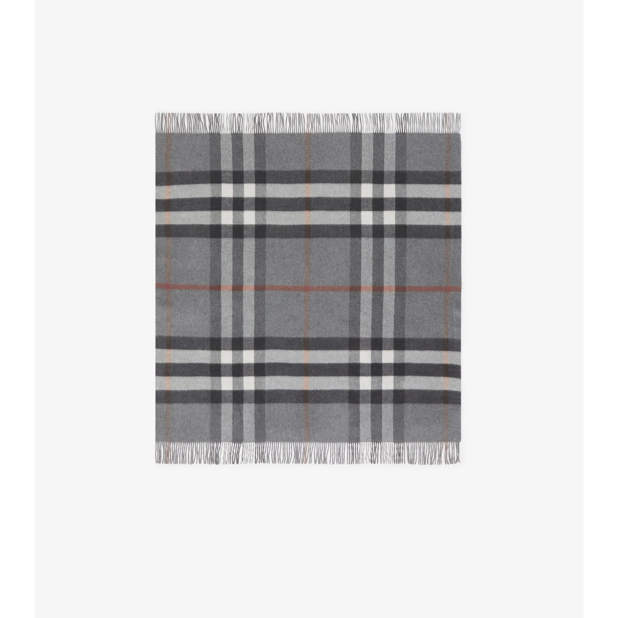 Check Cashmere Blanket - Grey - Image 4