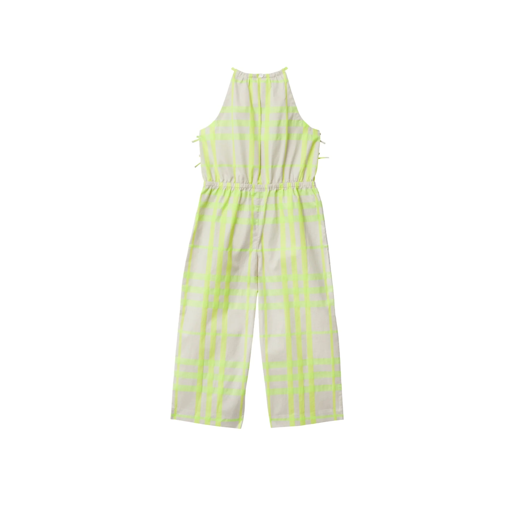 Check Cotton Blend Jumpsuit - Vivid Lime IP Check - Image 2