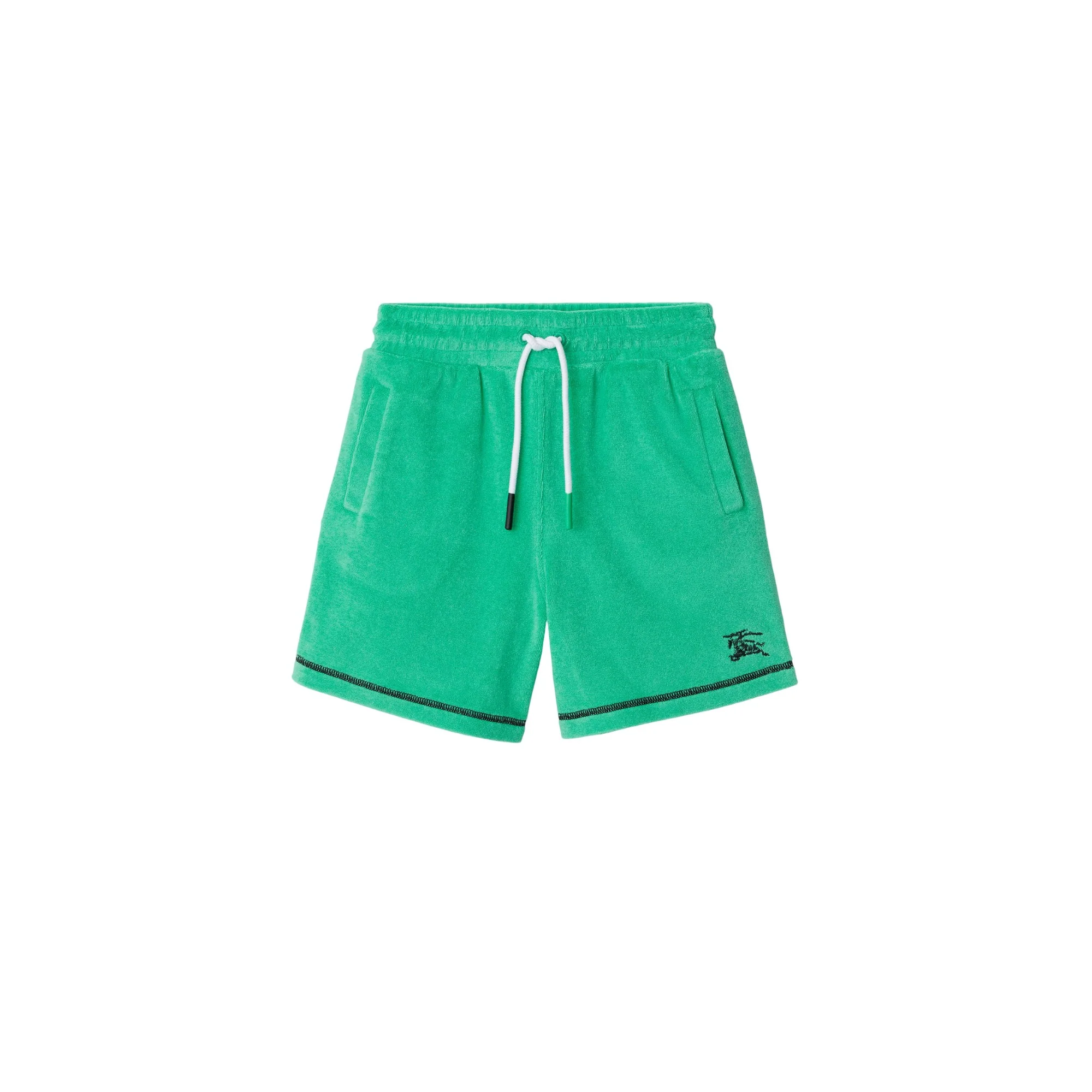 Cotton Blend Towelling Shorts - Bright Jade