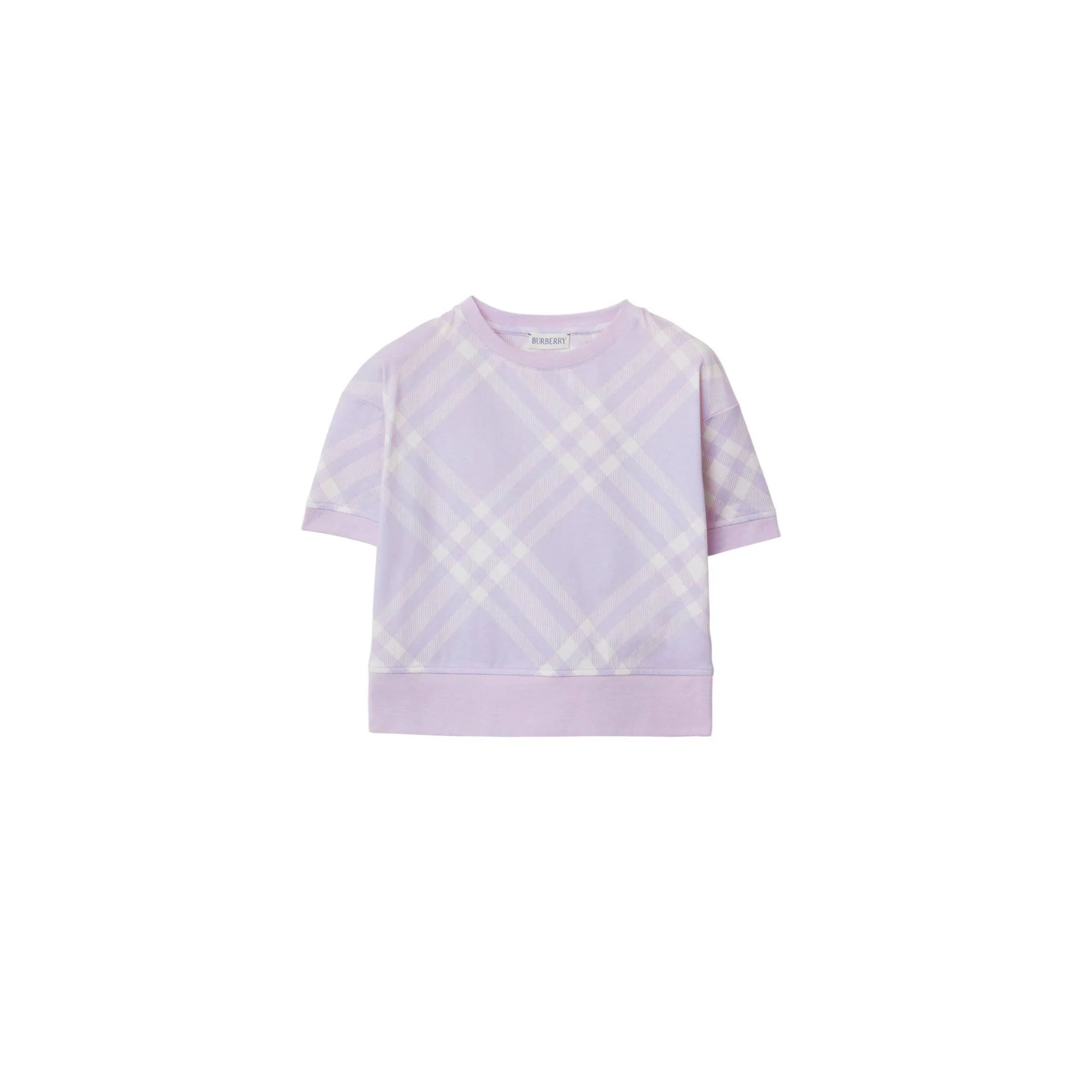 Check Cotton T-shirt - Pastel Lilac IP Check