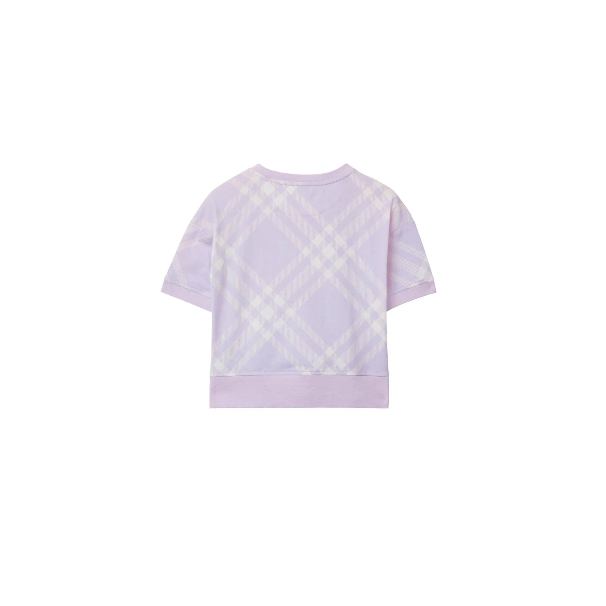 Check Cotton T-shirt - Pastel Lilac IP Check - Image 2