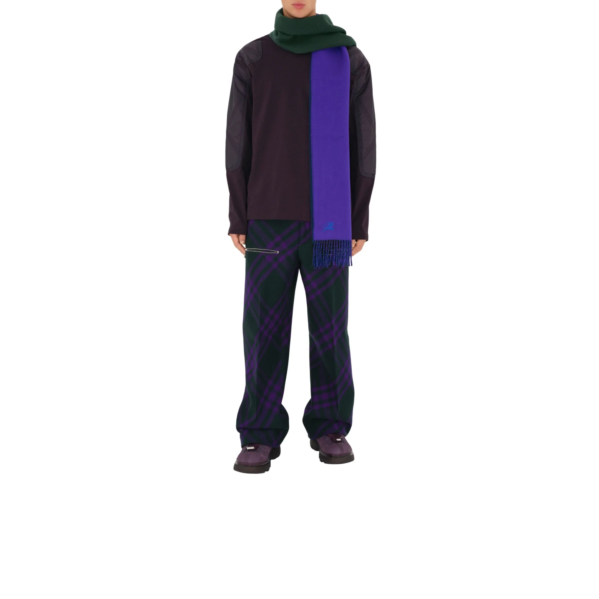 EKD Cashmere Reversible Scarf - Vine/Royal - Image 7