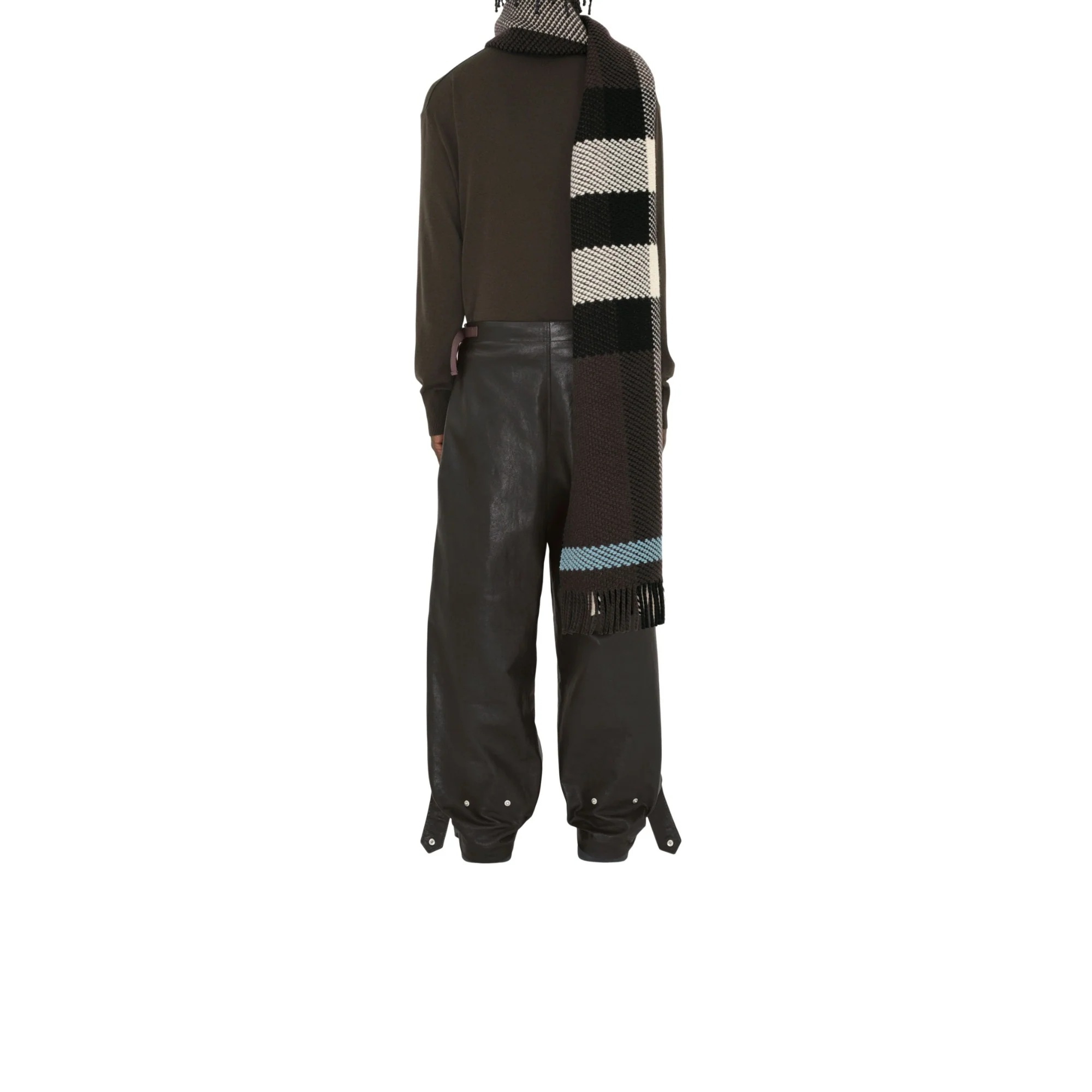 Check Wool Scarf - Otter - Image 4