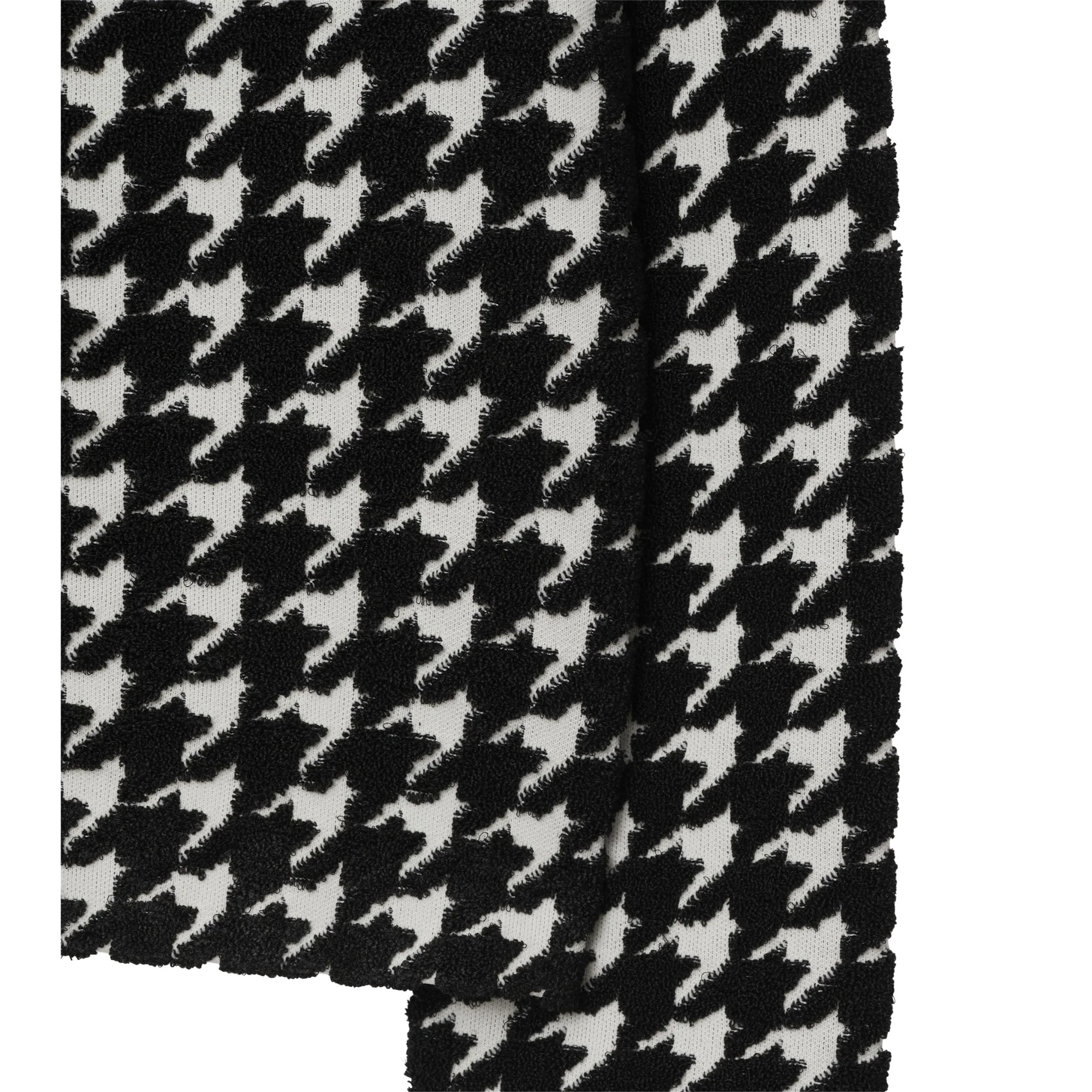 Houndstooth Nylon Blend Cardigan - Black IP Pattern - Image 6
