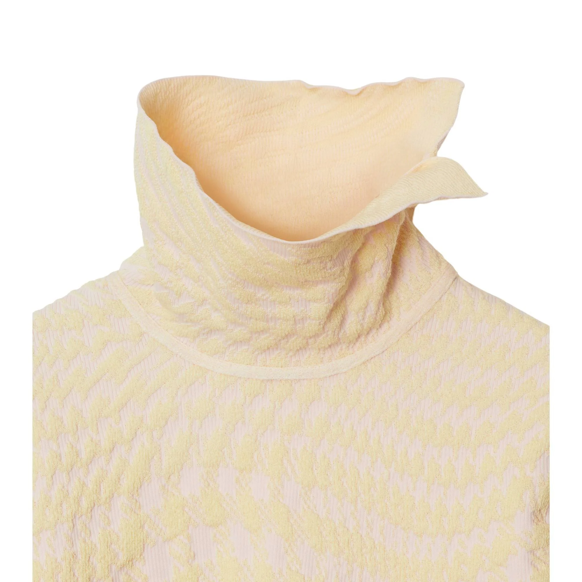 Warped Houndstooth Wool Blend Sweater - Cameo IP Pattern - Image 3