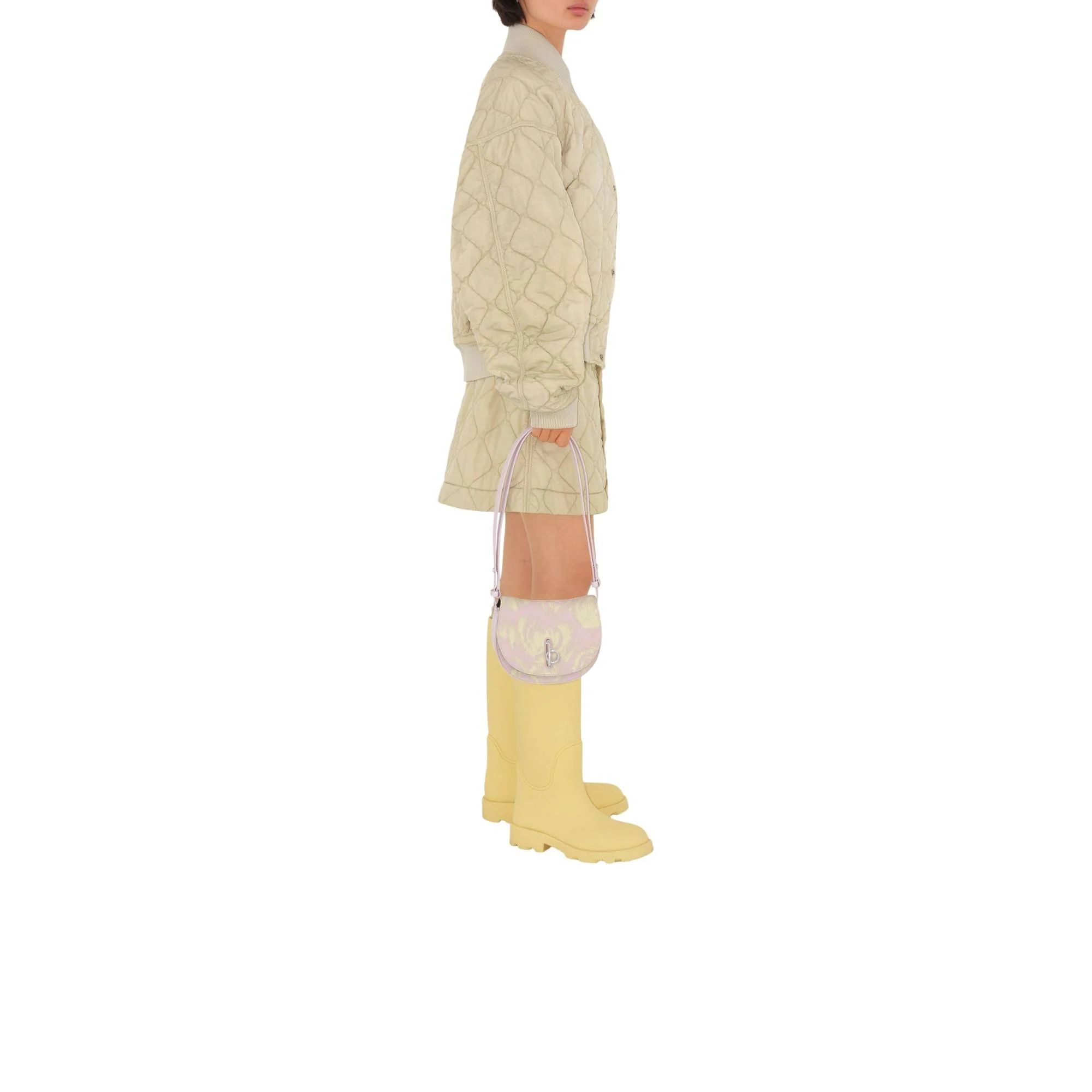 Quilted Nylon Bomber Jacket - Soap - Image 3