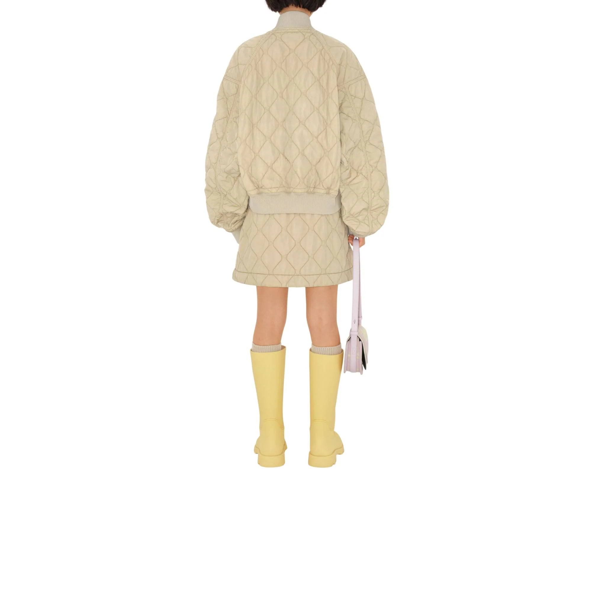 Quilted Nylon Bomber Jacket - Soap - Image 4