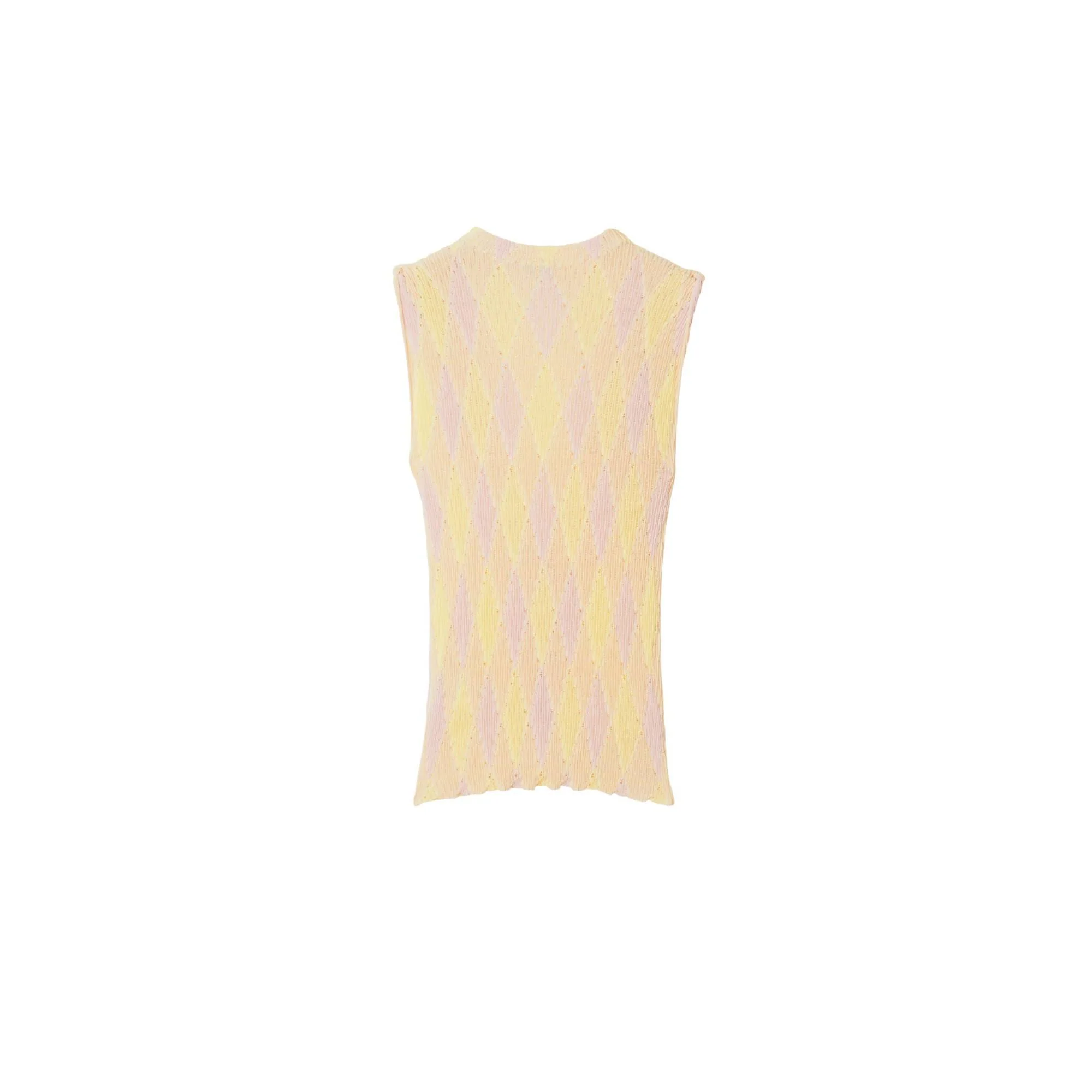 Argyle Cotton Silk Top - Cameo IP Pattern - Image 5