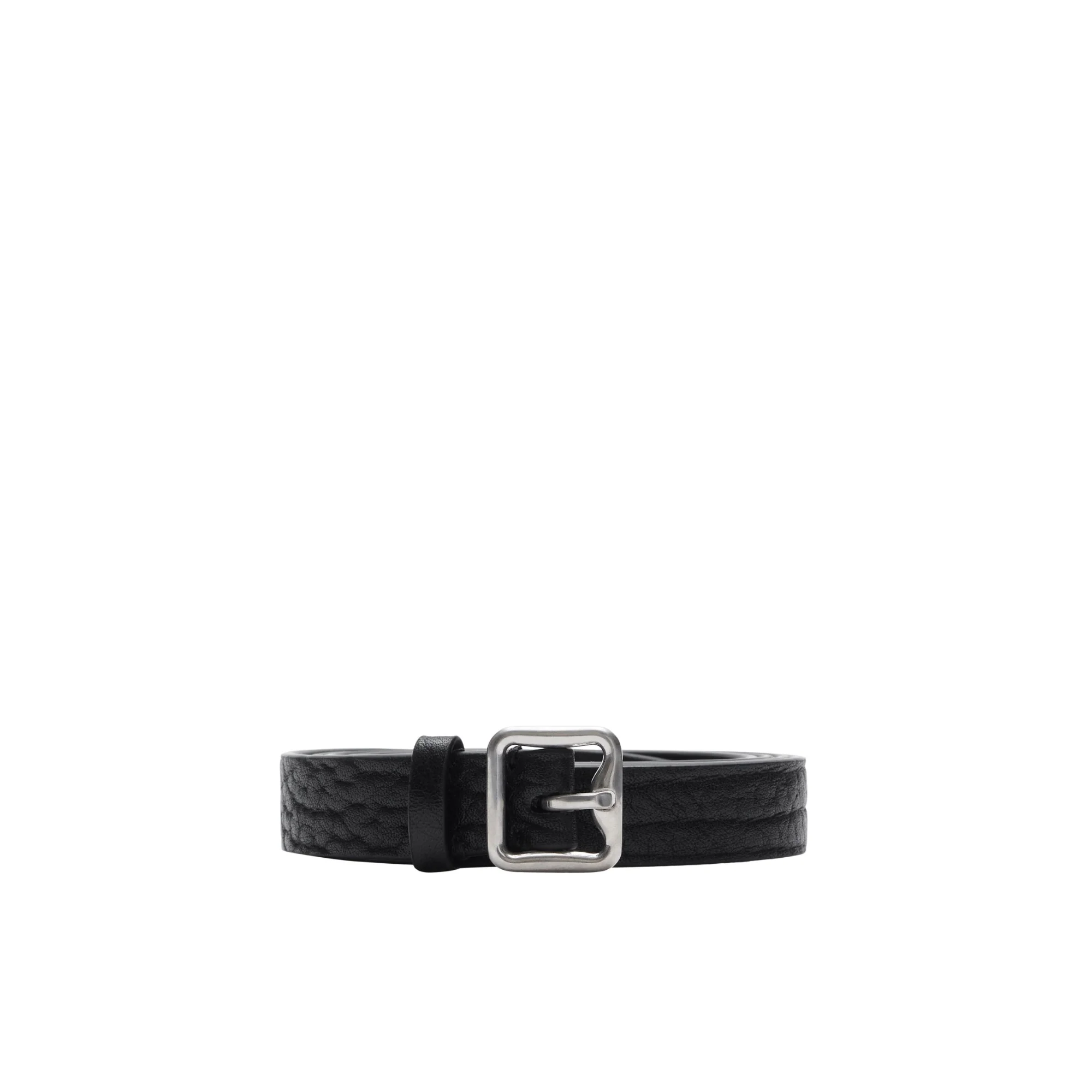 Leather B Buckle Belt - Black