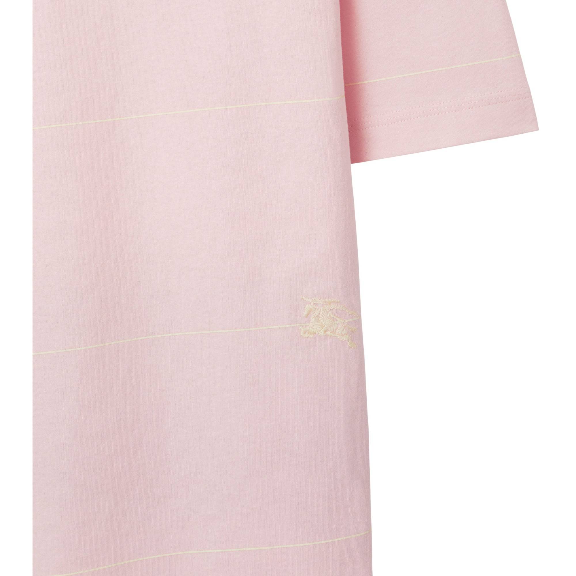Striped Cotton T-shirt - Cameo - Image 6