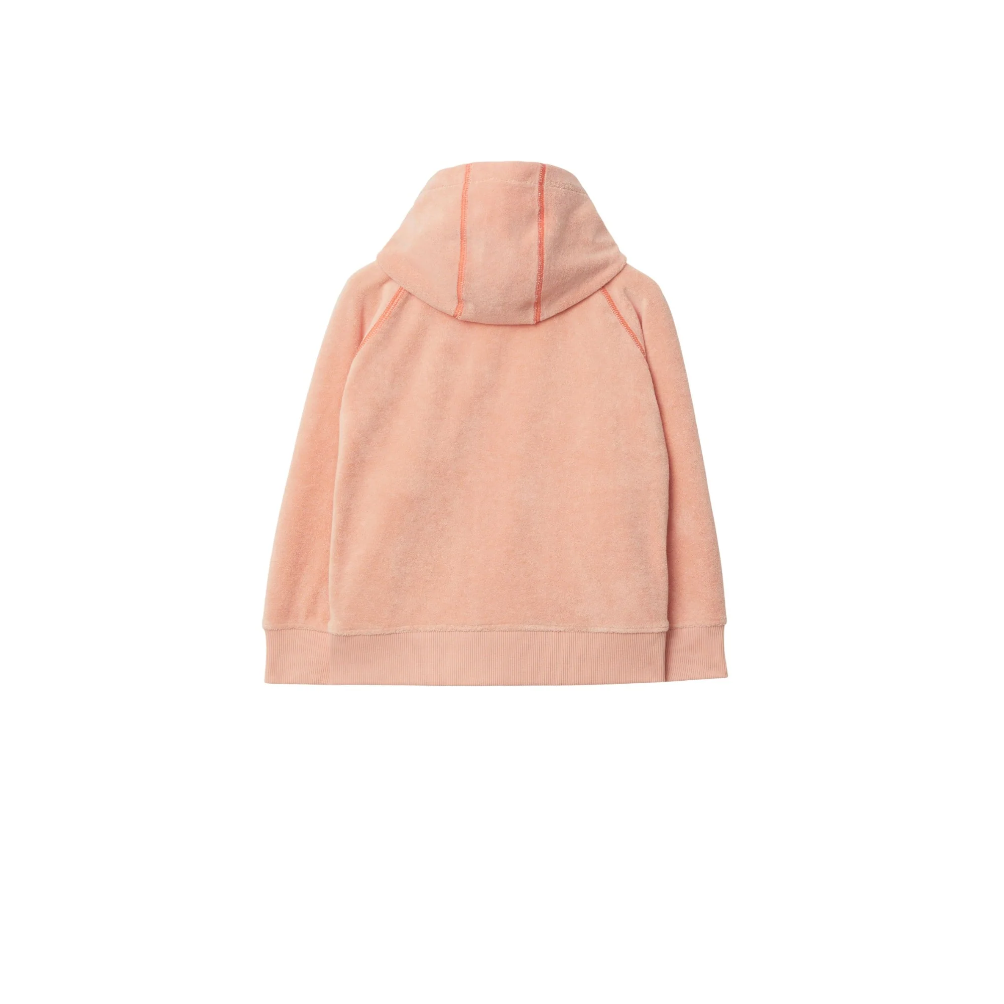 Cotton Blend Towelling Zip Hoodie - Dusky Coral - Image 2