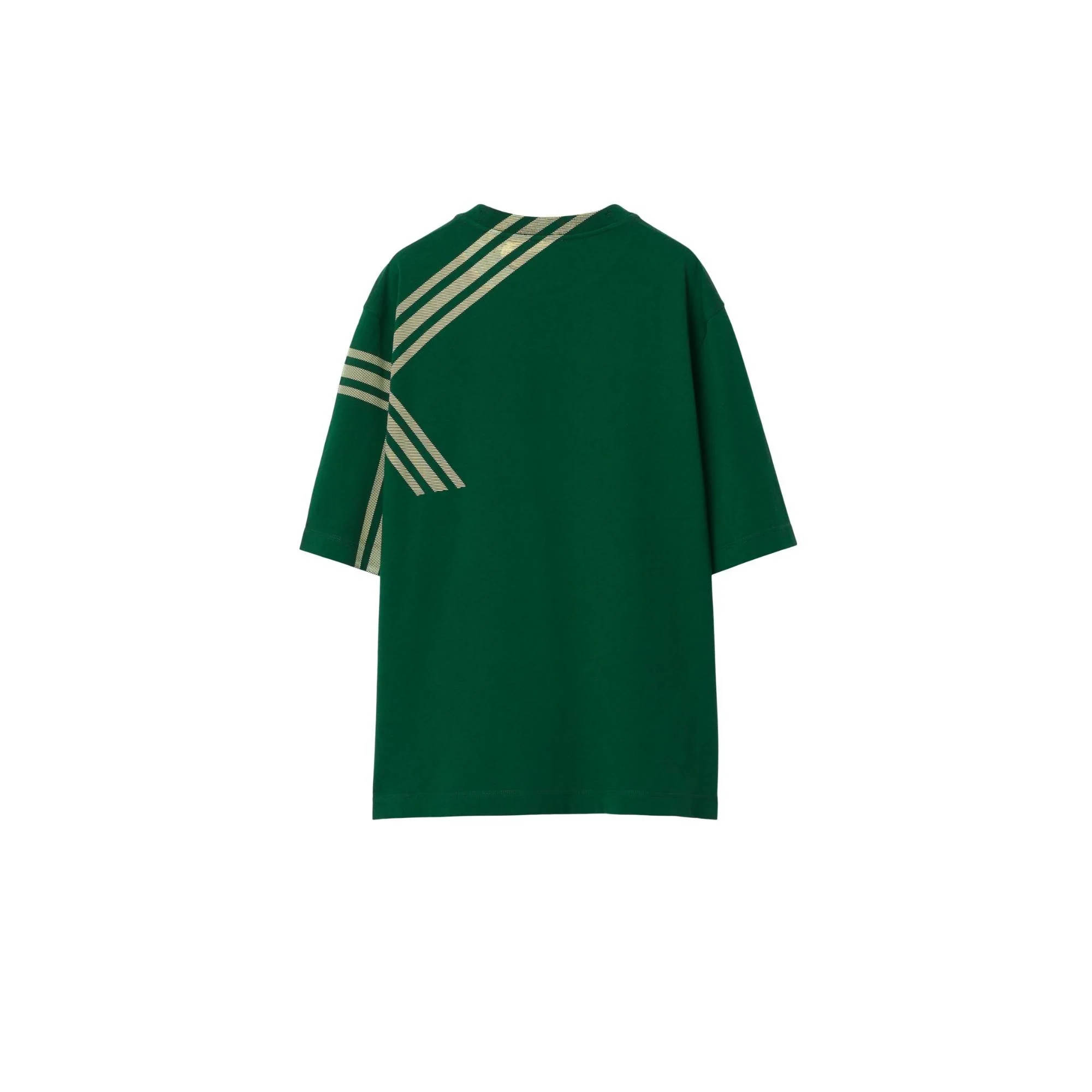 Check Sleeve Cotton T-shirt - Ivy - Image 5