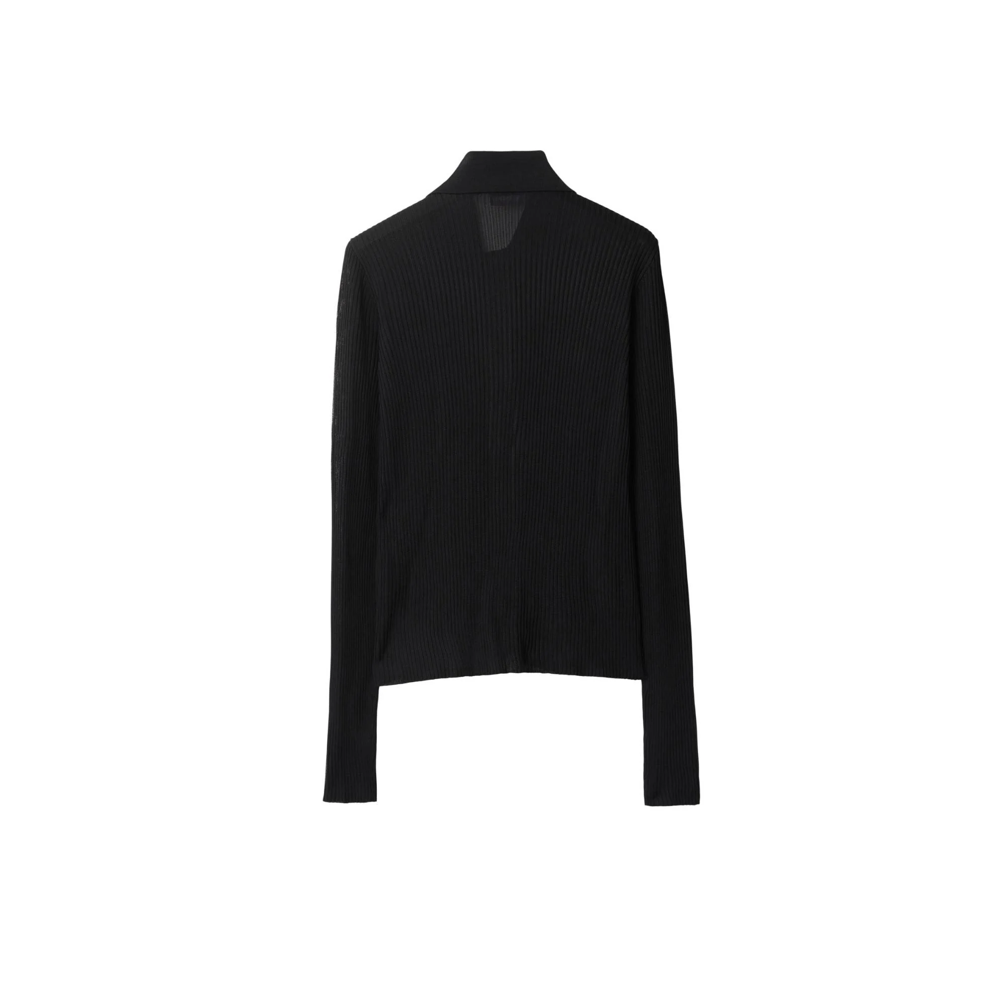 Rib Knit Shirt - Black - Image 5