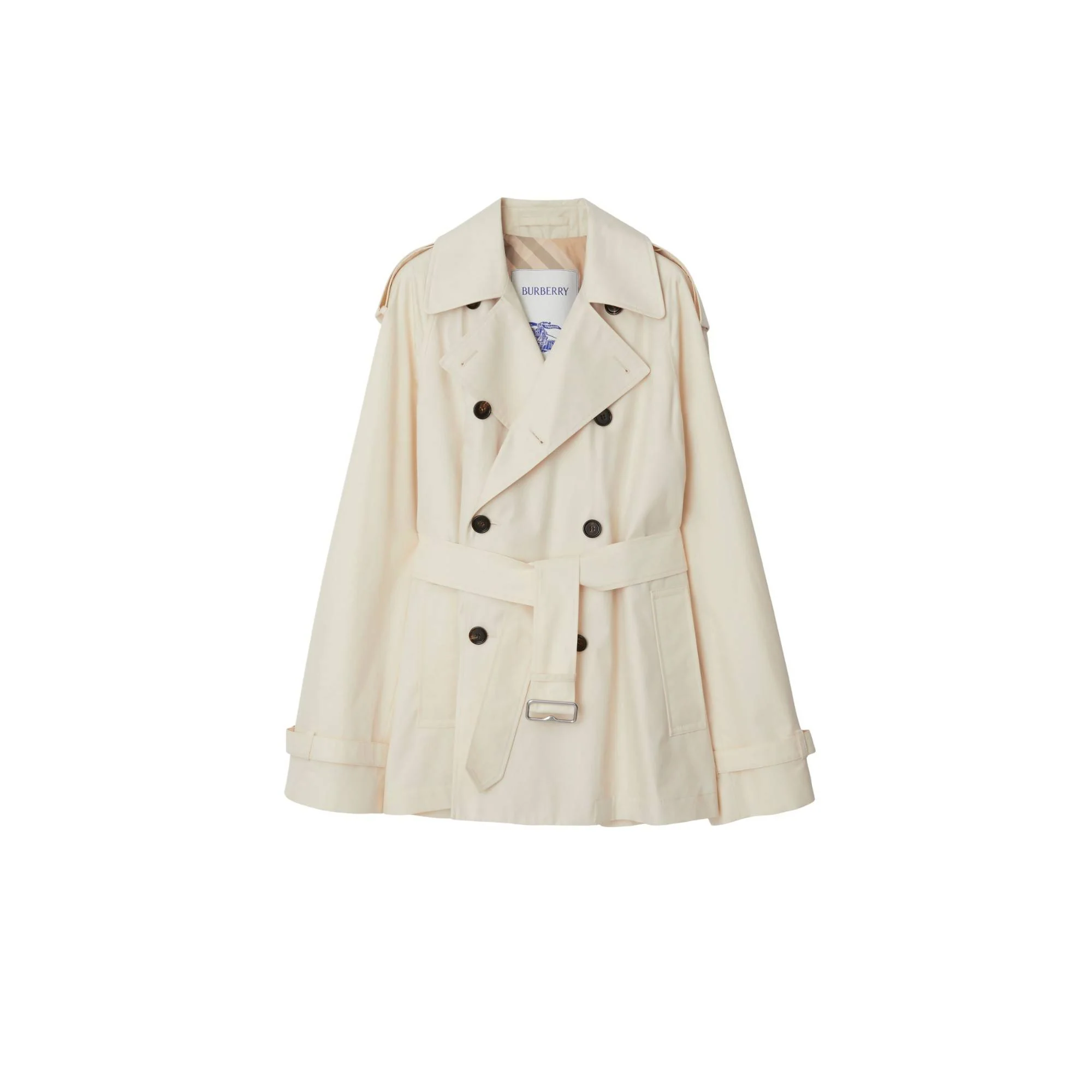 Short Gabardine Trench Coat - Calico