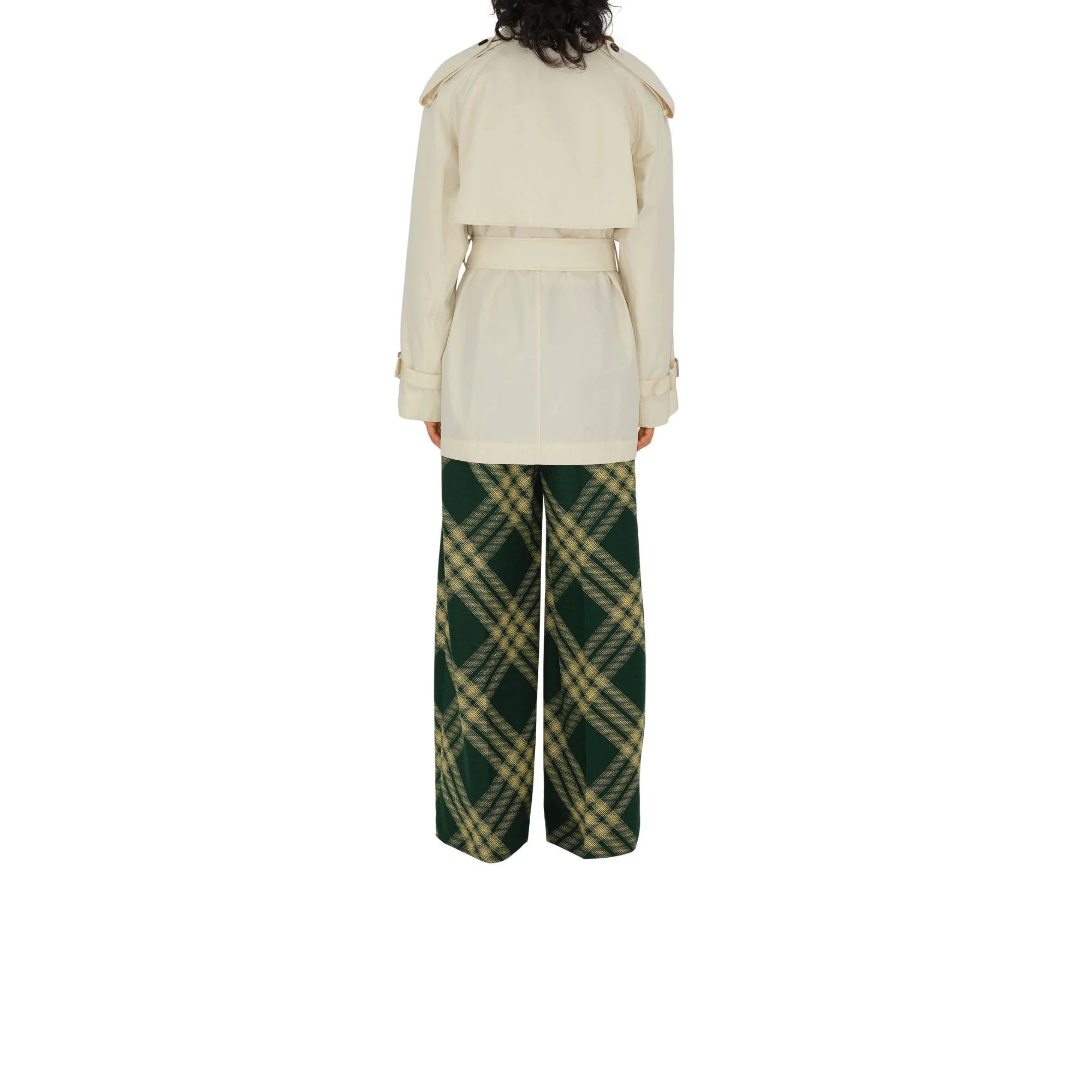 Short Gabardine Trench Coat - Calico - Image 4