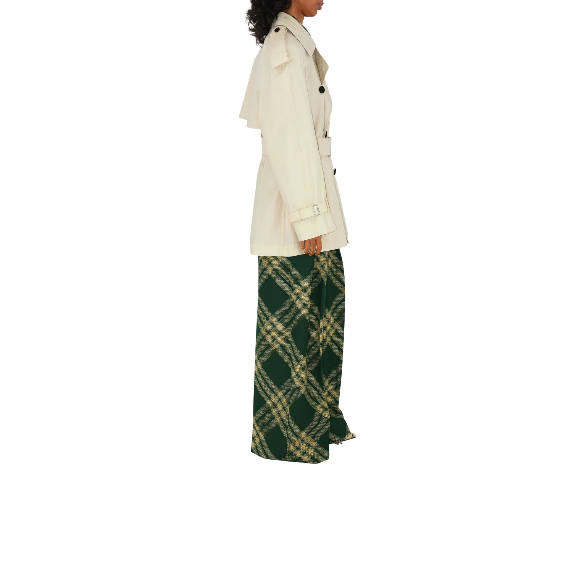 Short Gabardine Trench Coat - Calico - Image 3