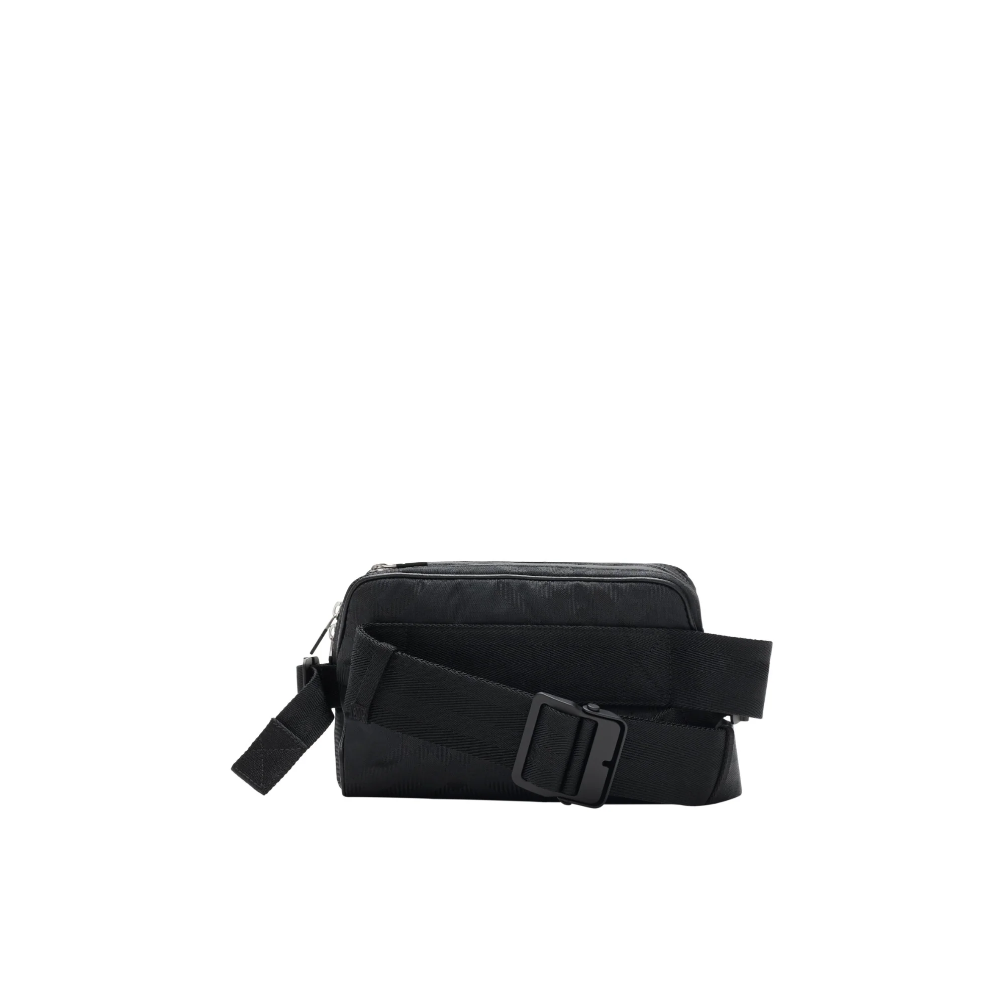 Check Jacquard Belt Bag - Black - Image 4