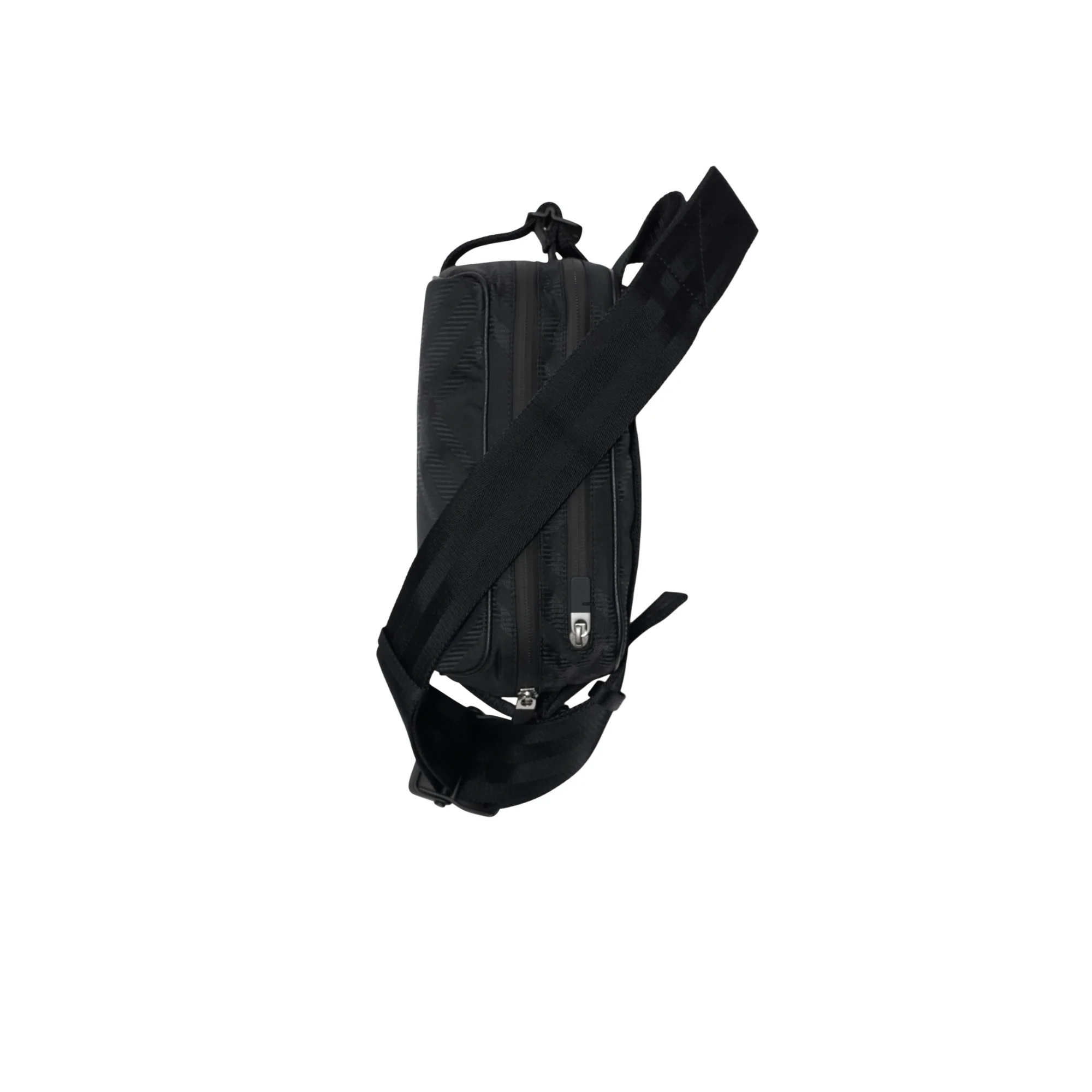 Check Jacquard Belt Bag - Black - Image 5