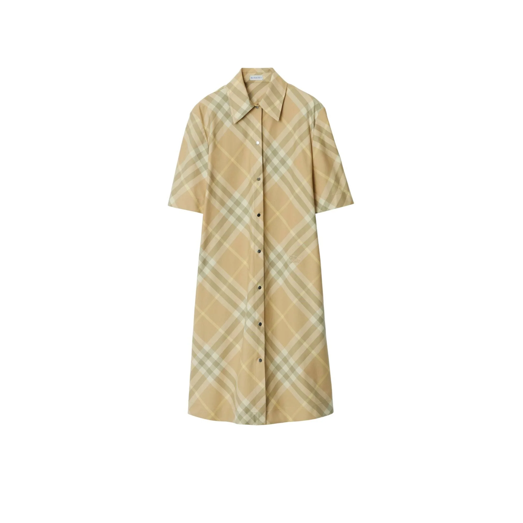 Check Cotton Shirt Dress - Flax IP Check