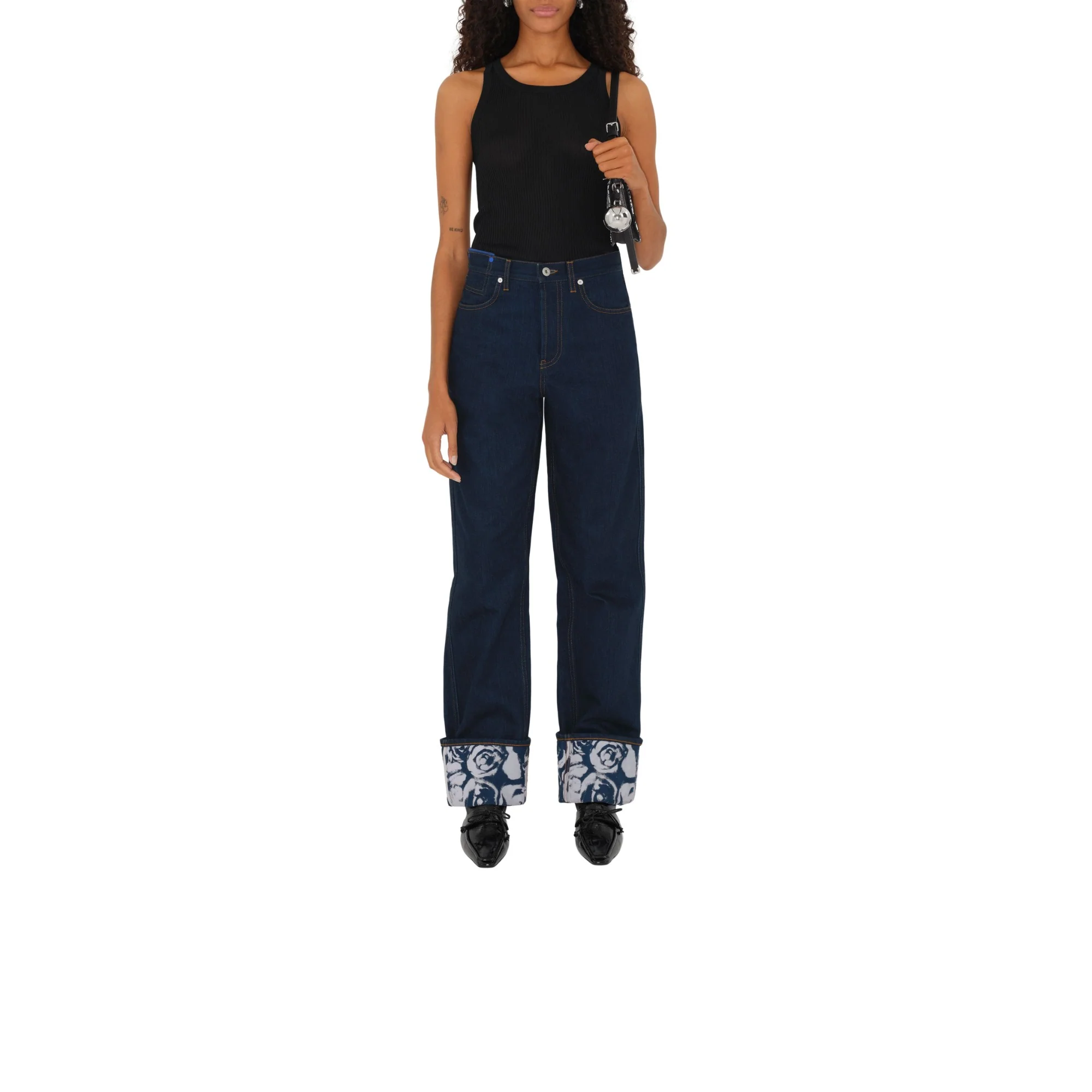 Rib Knit Vest - Black - Image 2