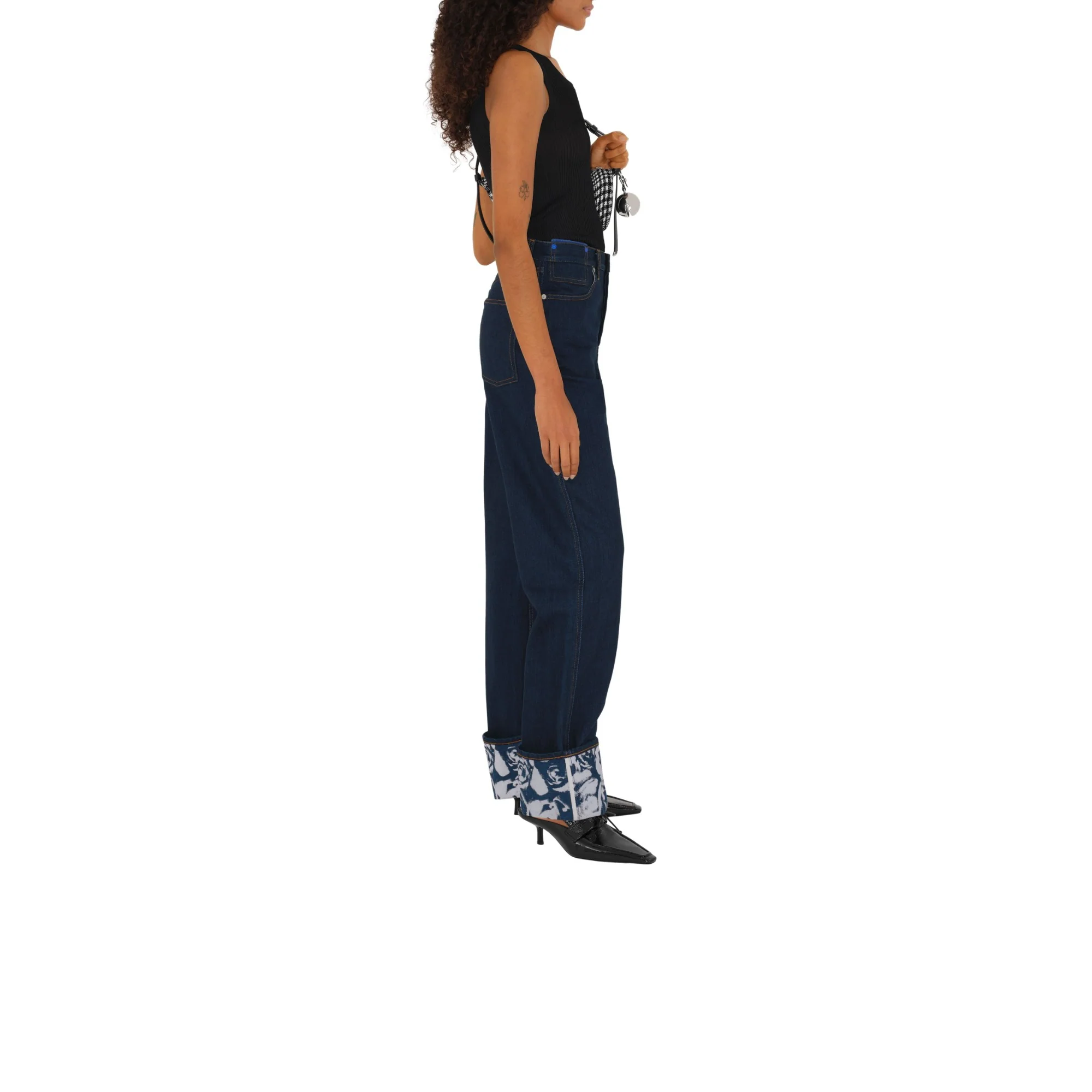 Rib Knit Vest - Black - Image 3