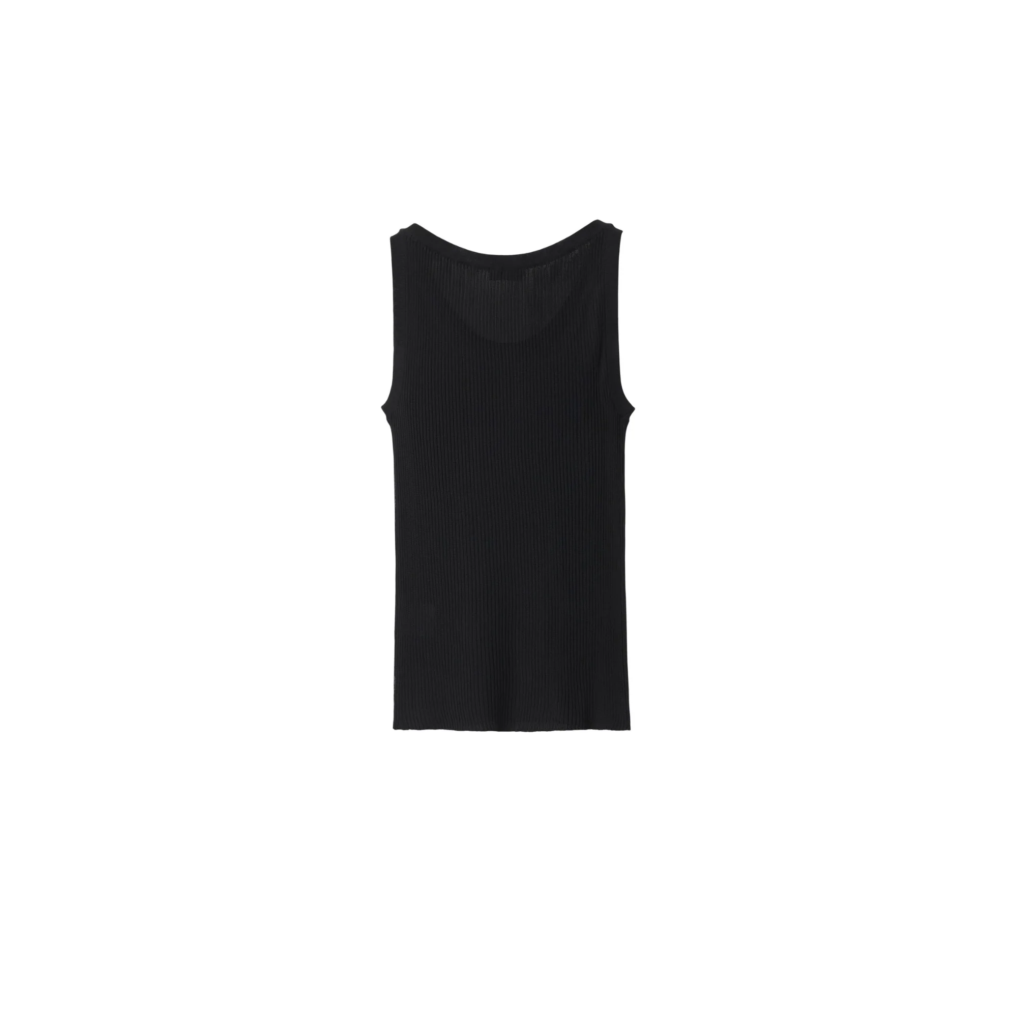 Rib Knit Vest - Black - Image 5