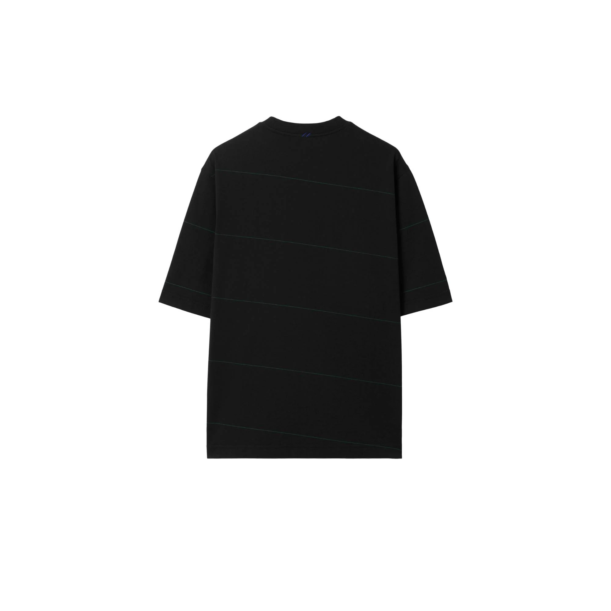 Striped Cotton T-shirt - Black - Image 5
