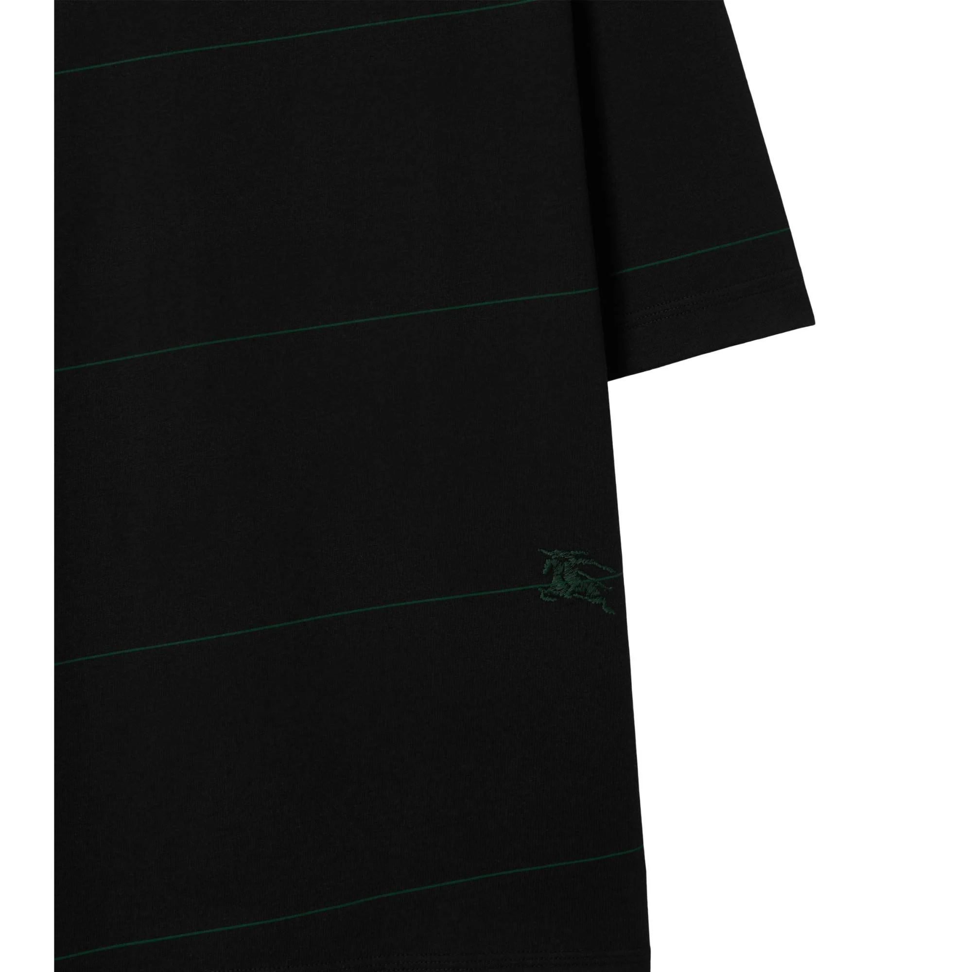Striped Cotton T-shirt - Black - Image 6