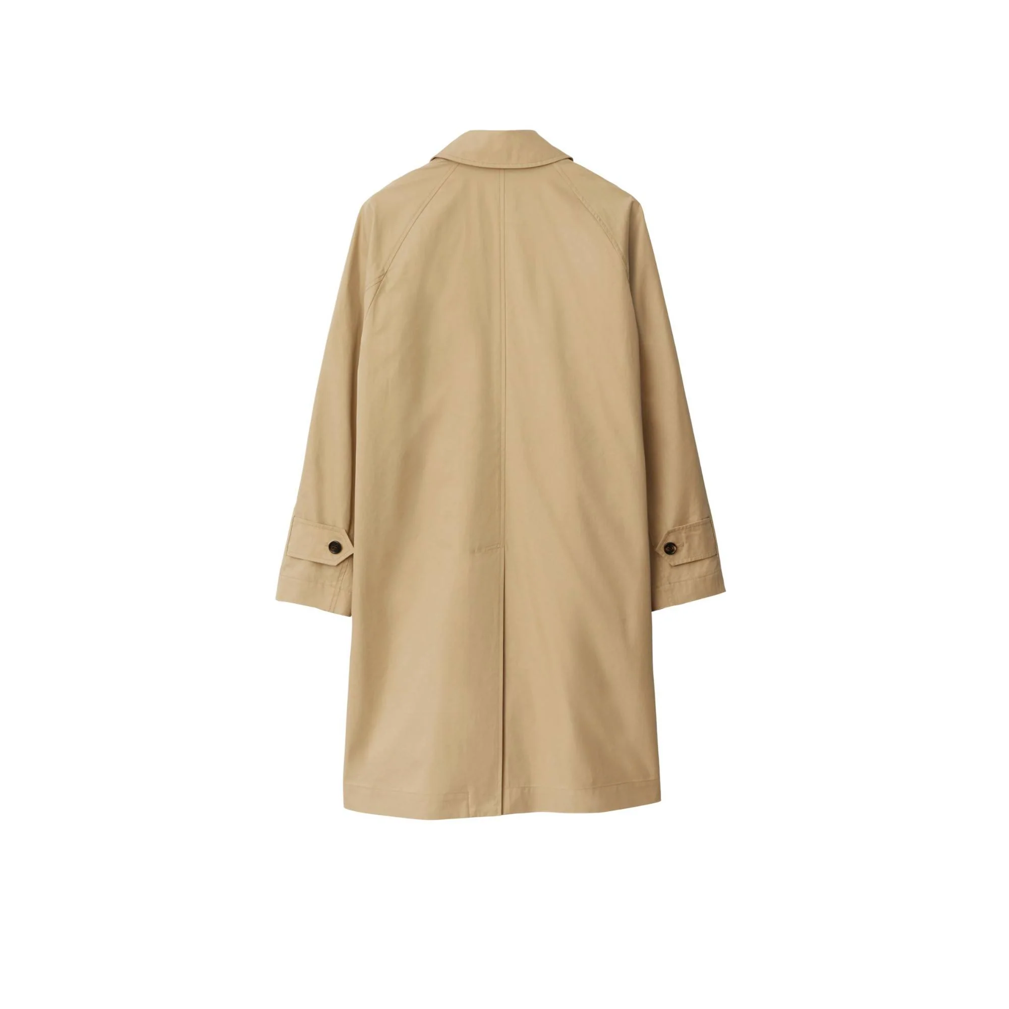 Mid-length Reversible Check Gabardine Car Coat - Flax - Image 8